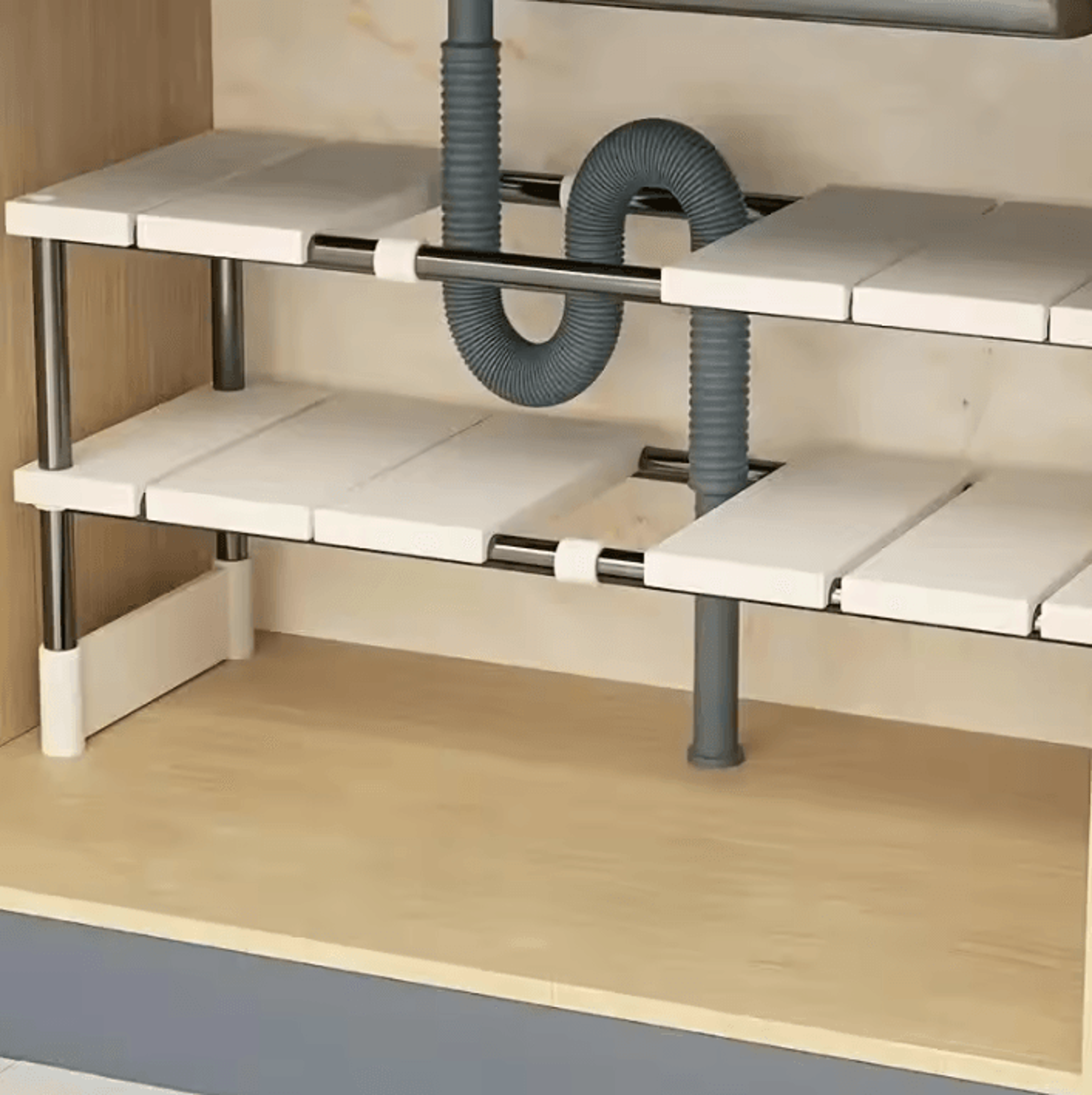 flexstack adjustable under-sink storage rack