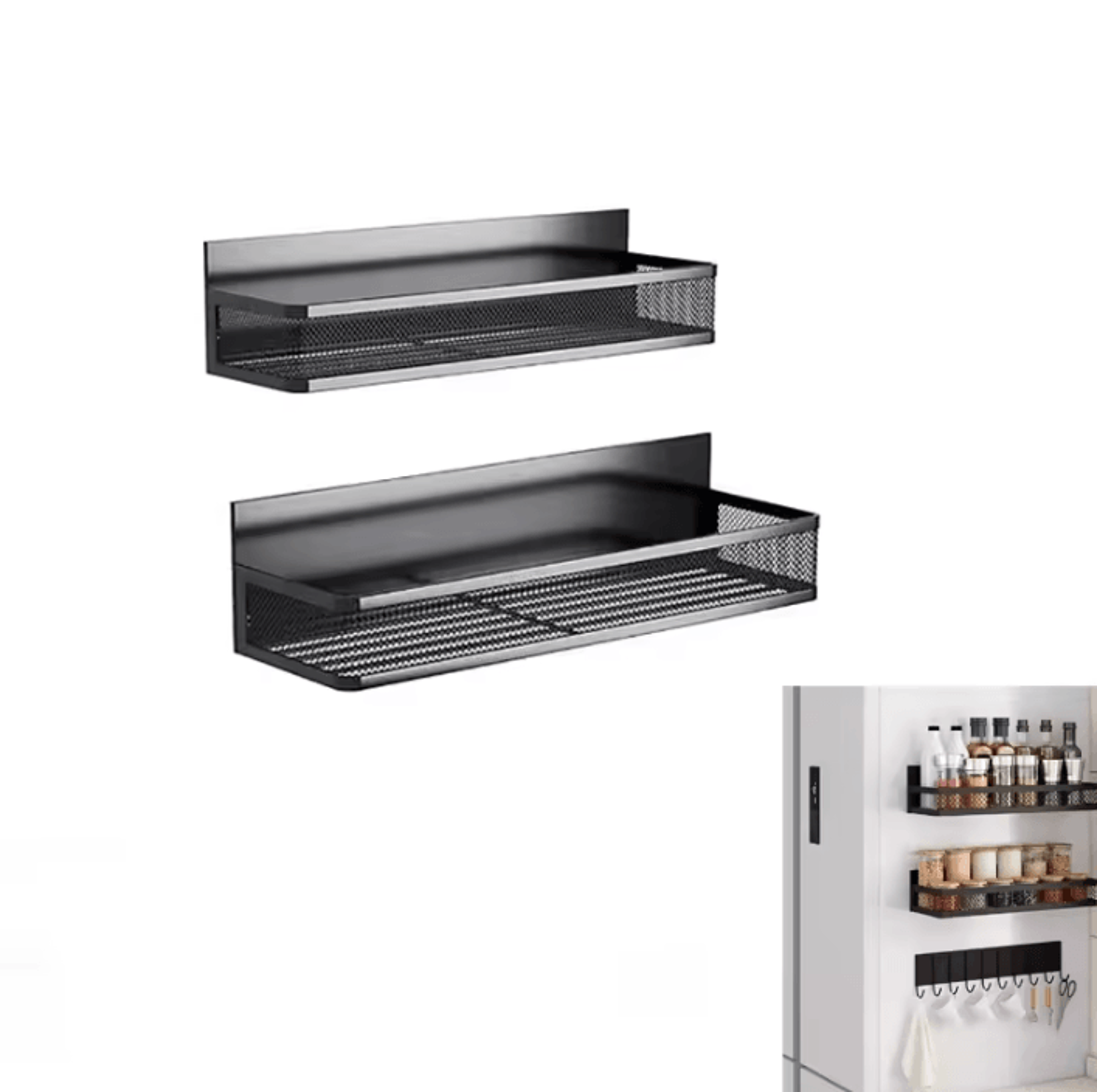 metal magnetic spice storage rack for refrigerator oven magnetic fridge shelf for diy kitchen spice organizer magnetic s