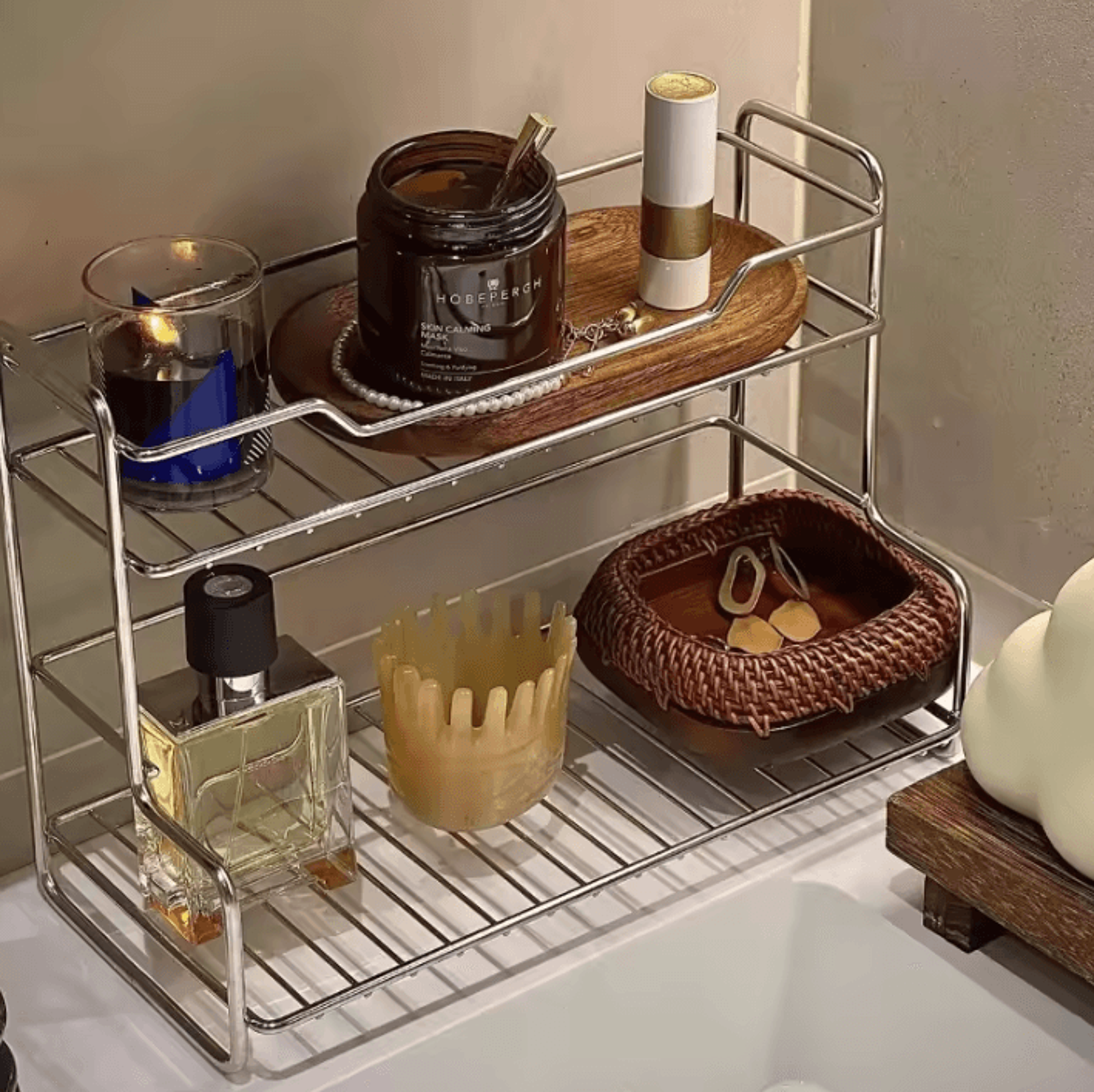 puretier double-layer bathroom countertop organizer