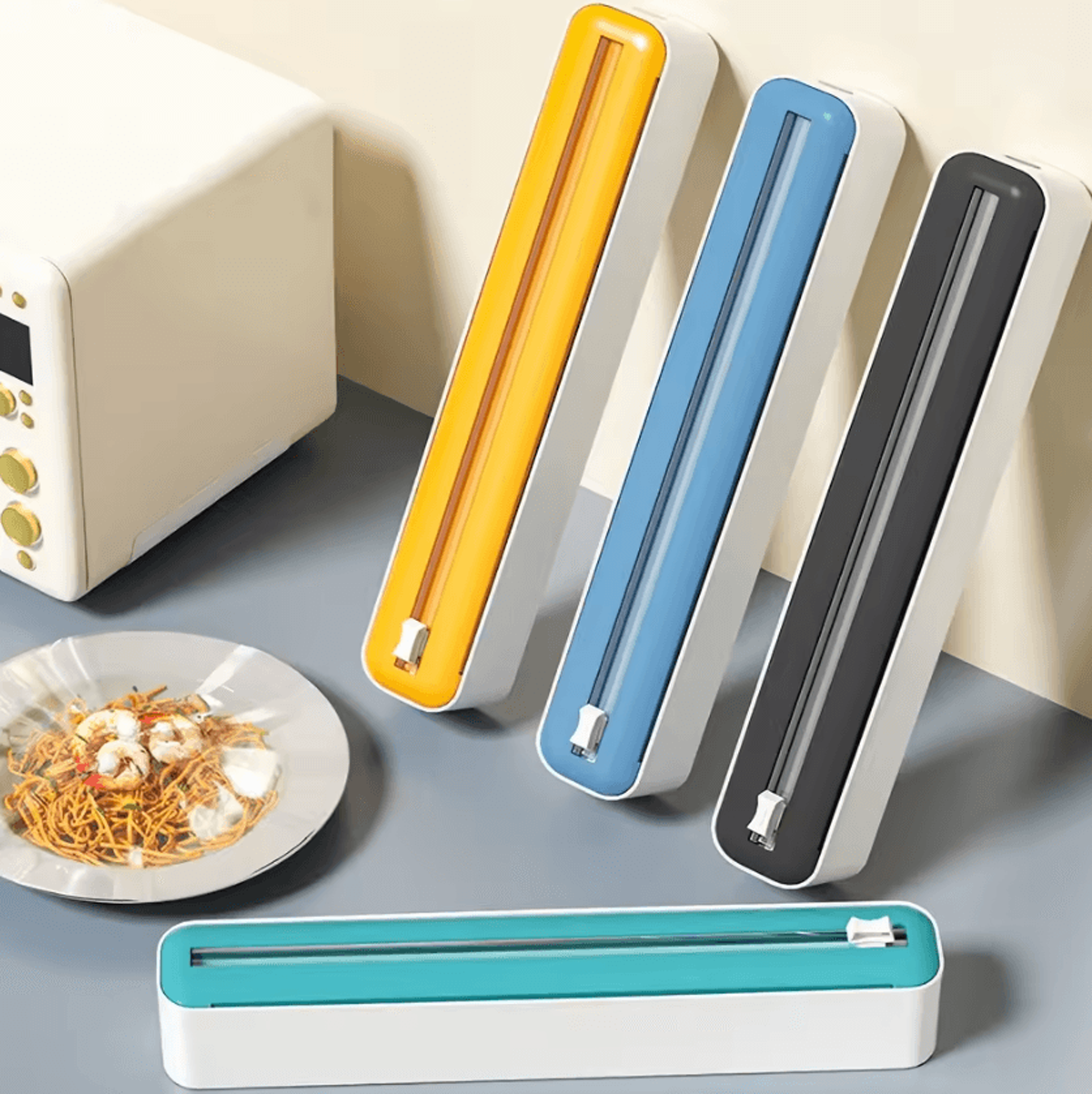 cutseal 2-in-1 plastic wrap & foil dispenser with slide cutter