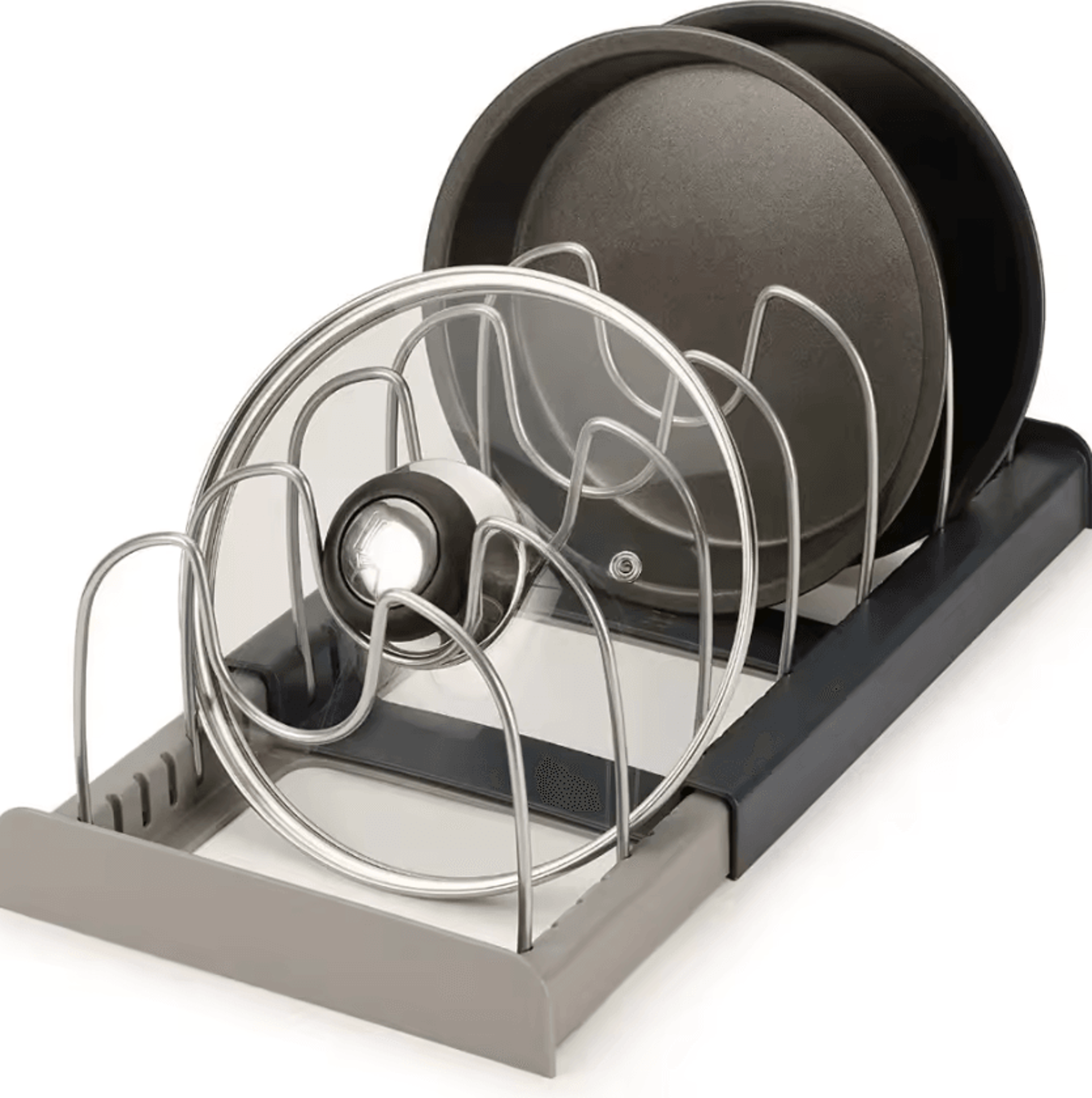 flexirack 7-slot expandable pot & lid organizer