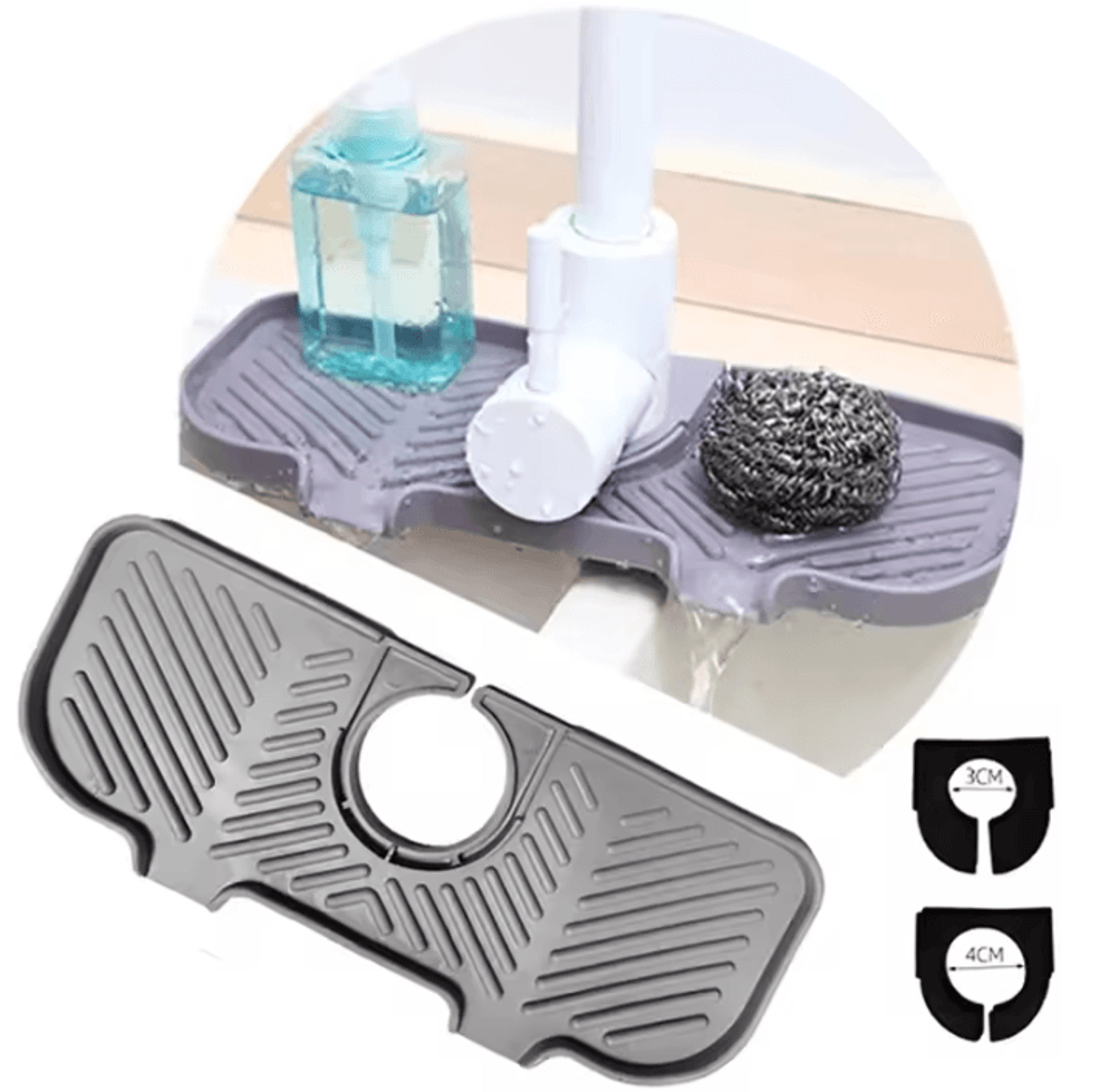 flowdry self-draining silicone soap & sponge holder