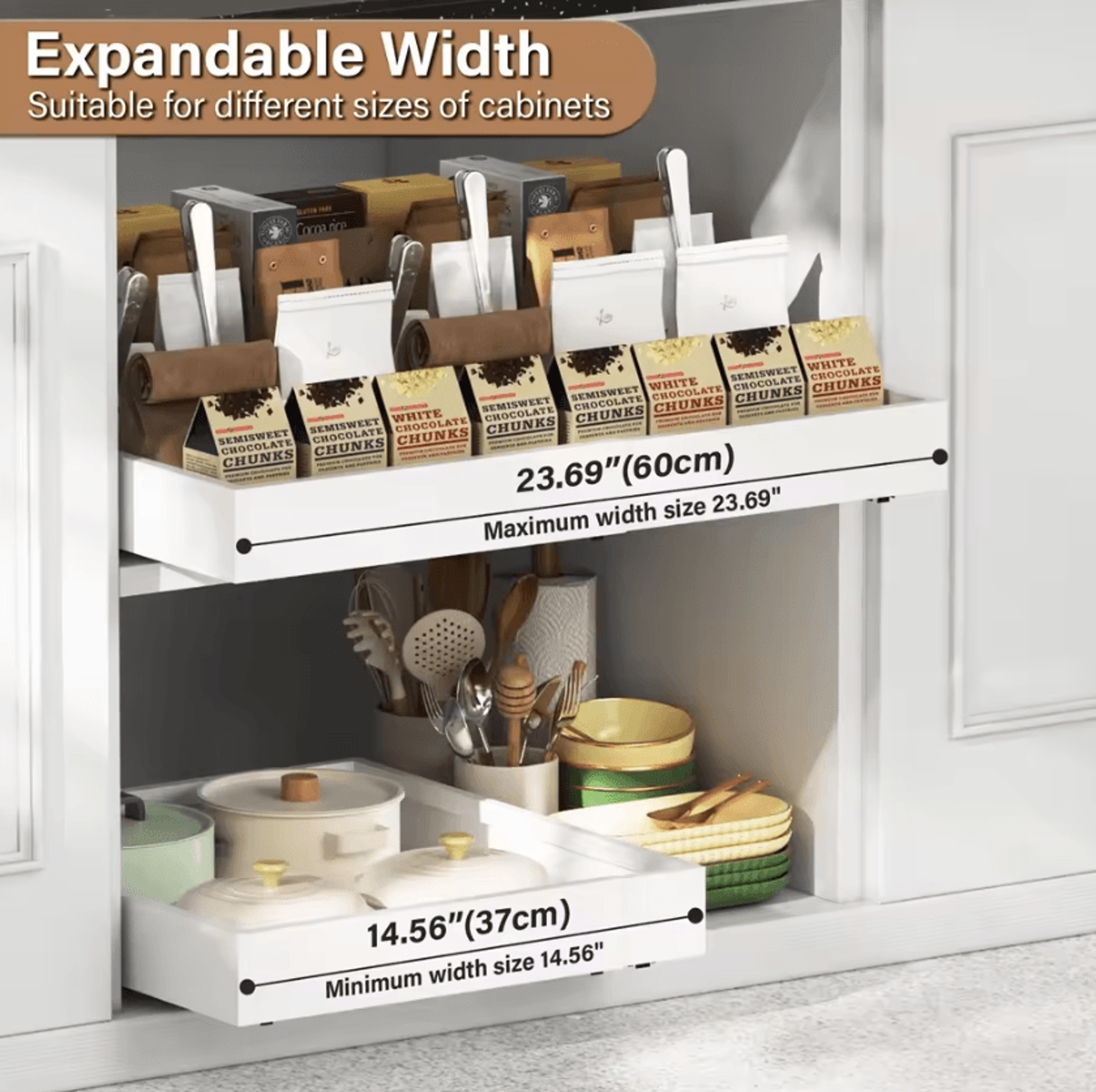 glidespace expandable pull-out cabinet organizer