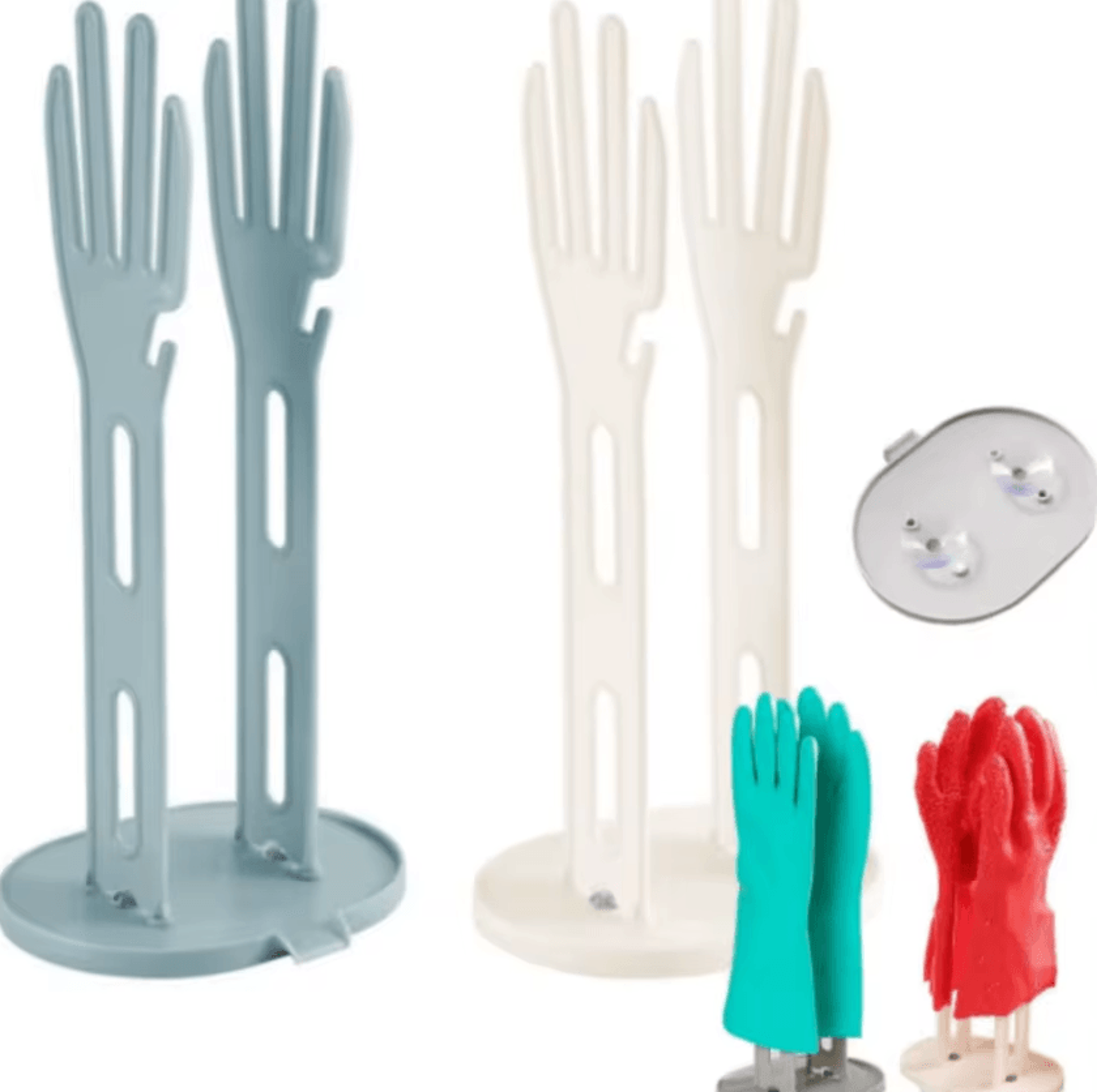 kitchen glove drying rack with drainage base & towel storage organizer