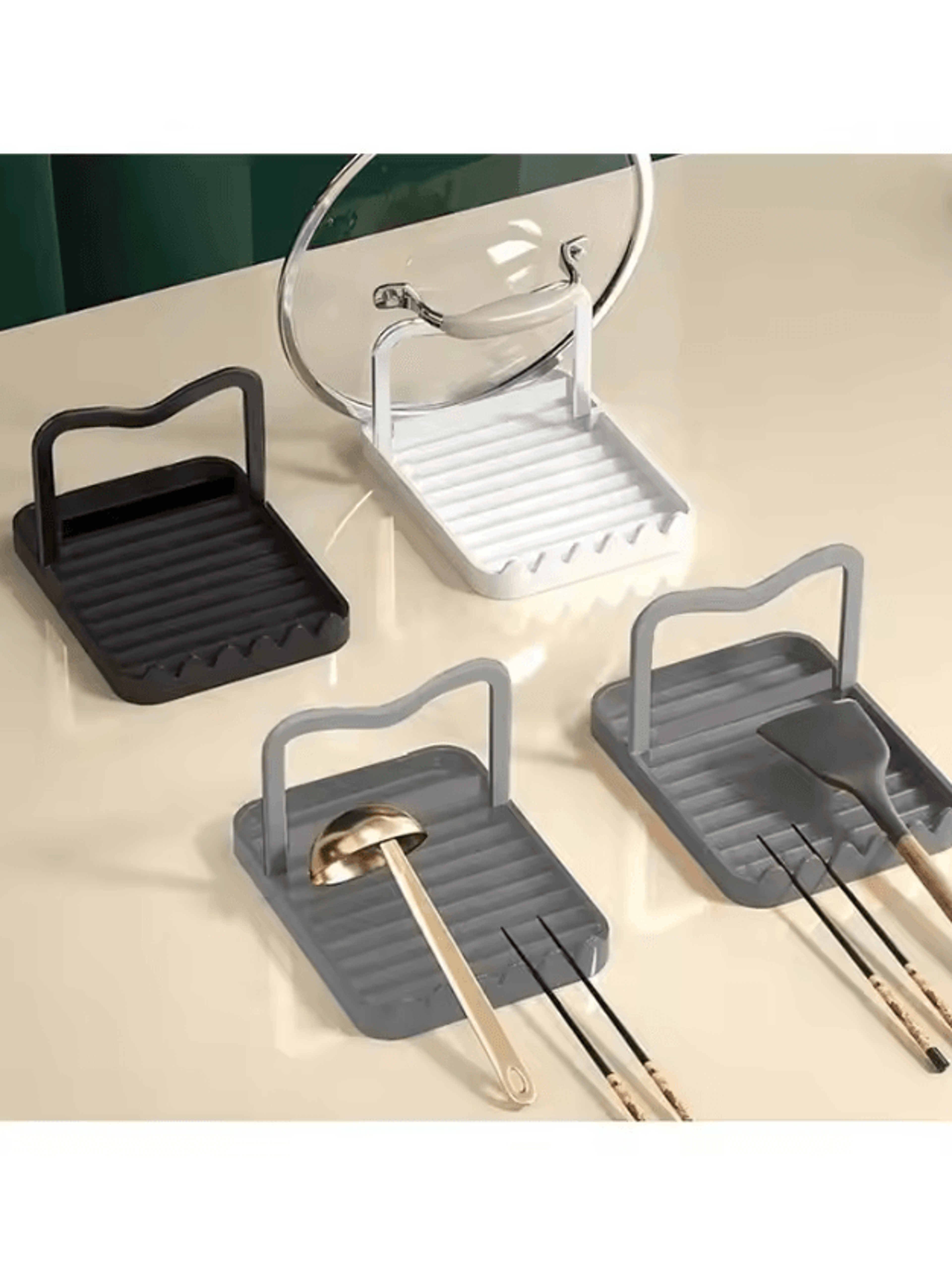 multifunctional cooking utensil holder & anti-spill countertop rest rack