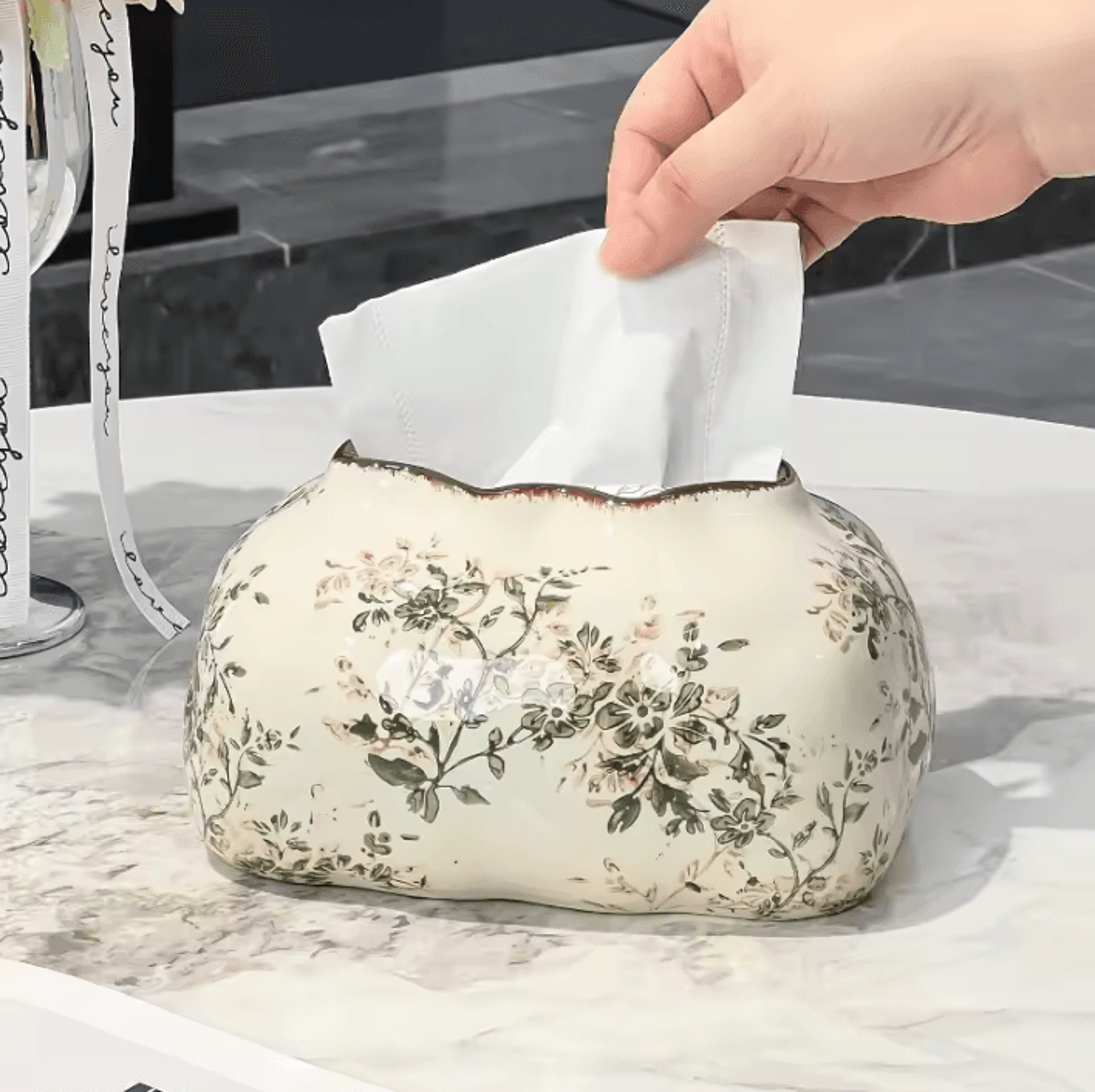 colorful ceramic tissue box cover – decorative napkin holder for living room & home decor