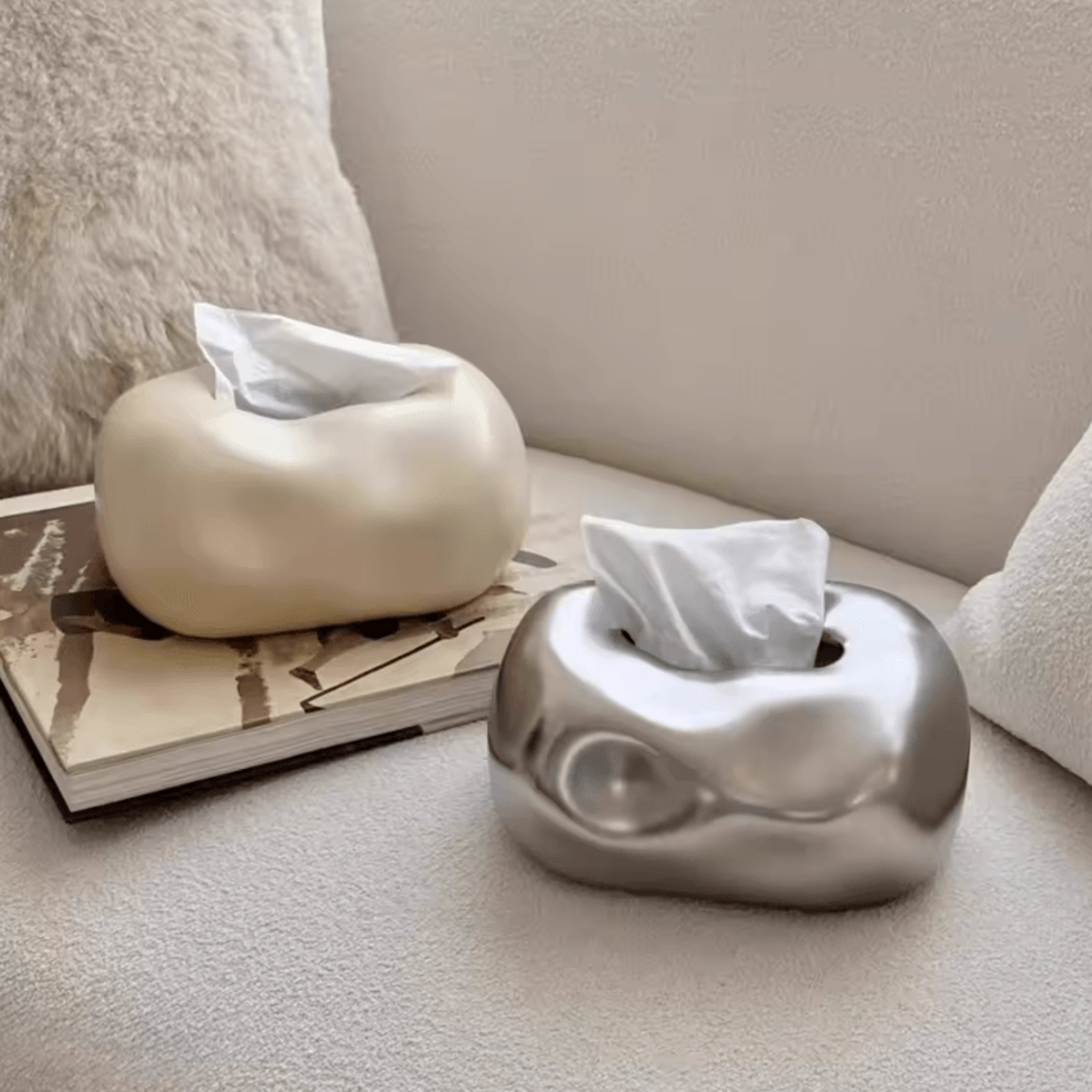 nordic ceramic tissue box holder – elegant napkin storage for modern home decor
