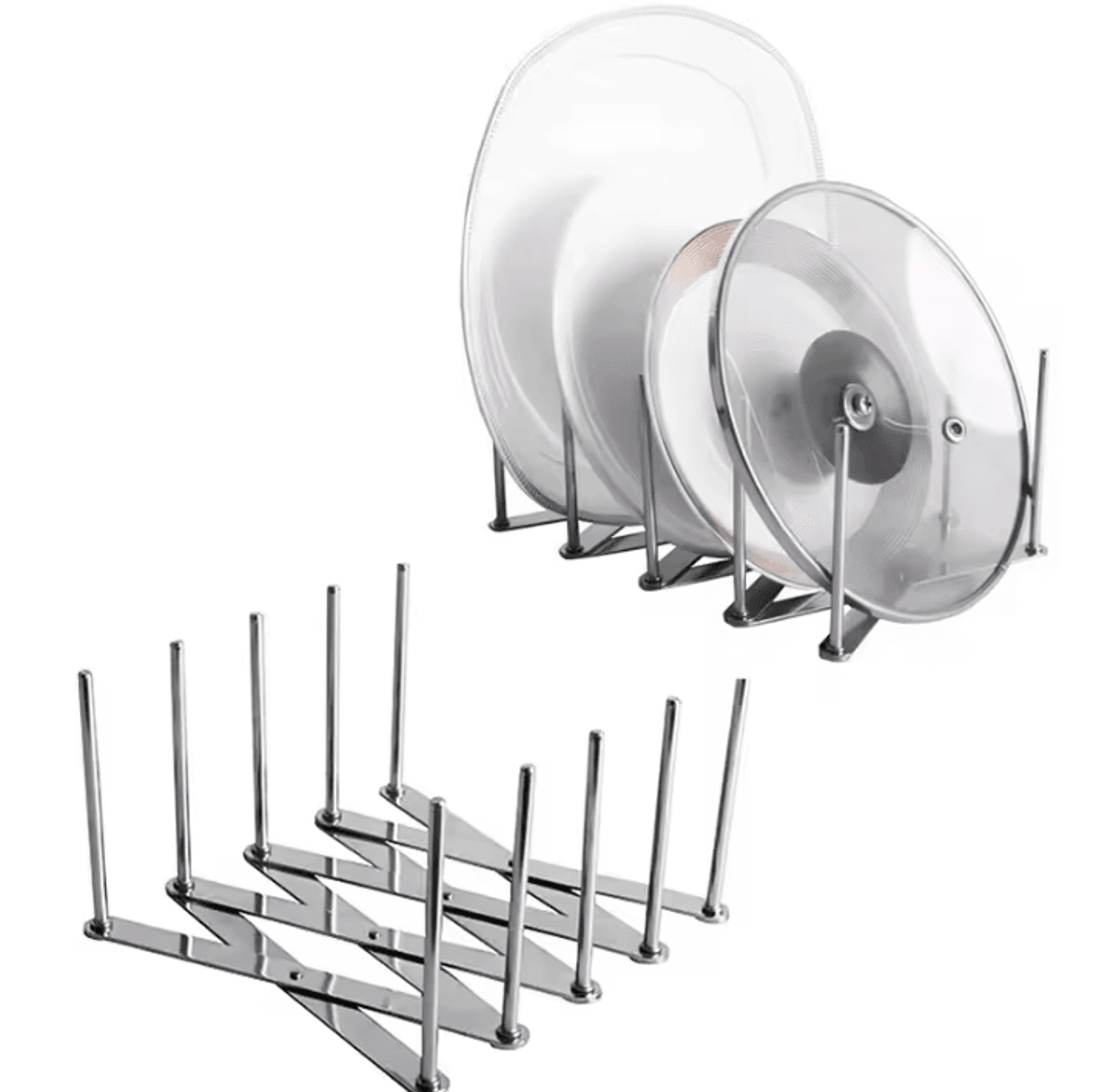 retractable pot lid holder & utensil rest stand for kitchen organization