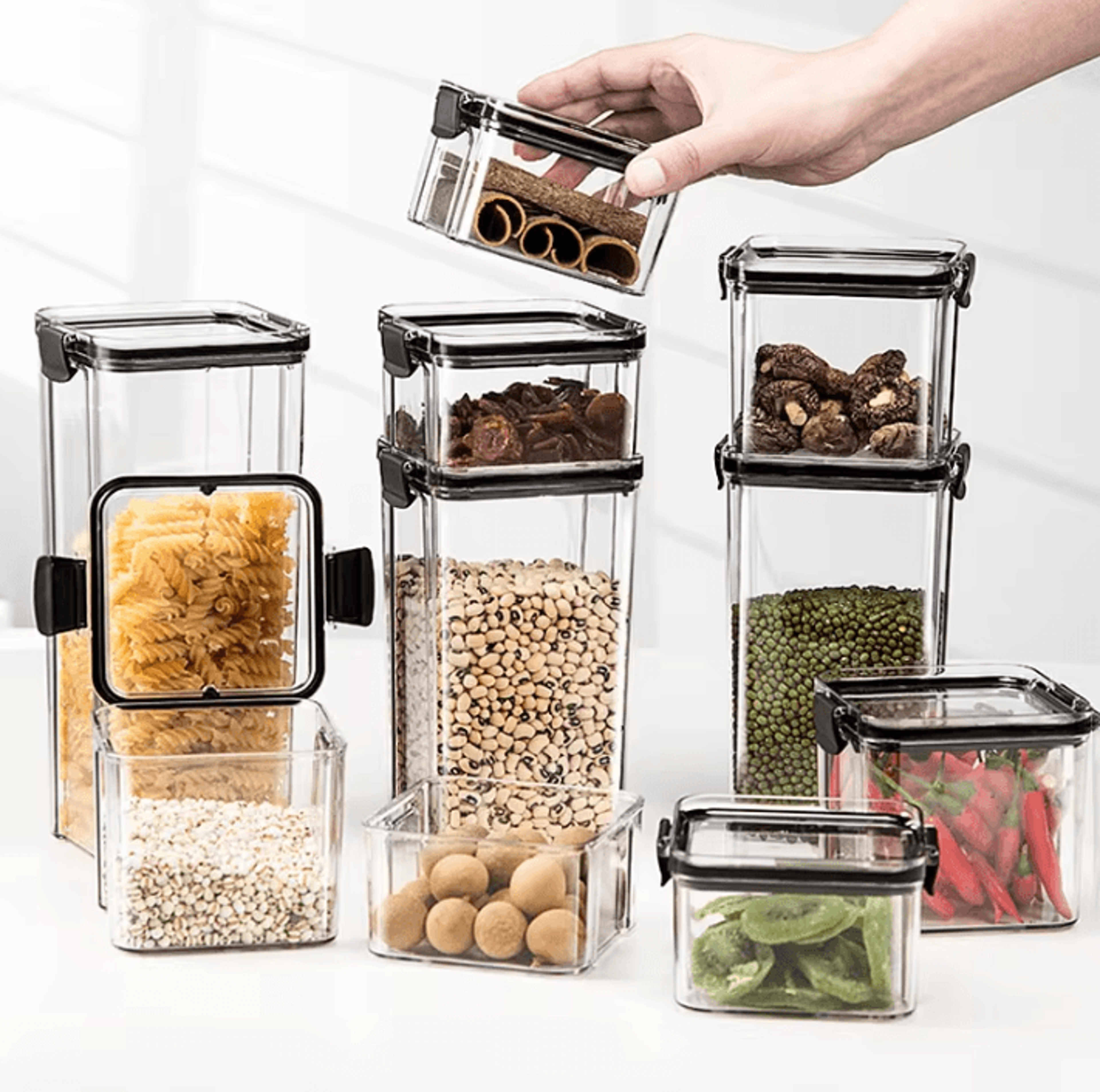 airtight grain & dry food storage container for kitchen organization