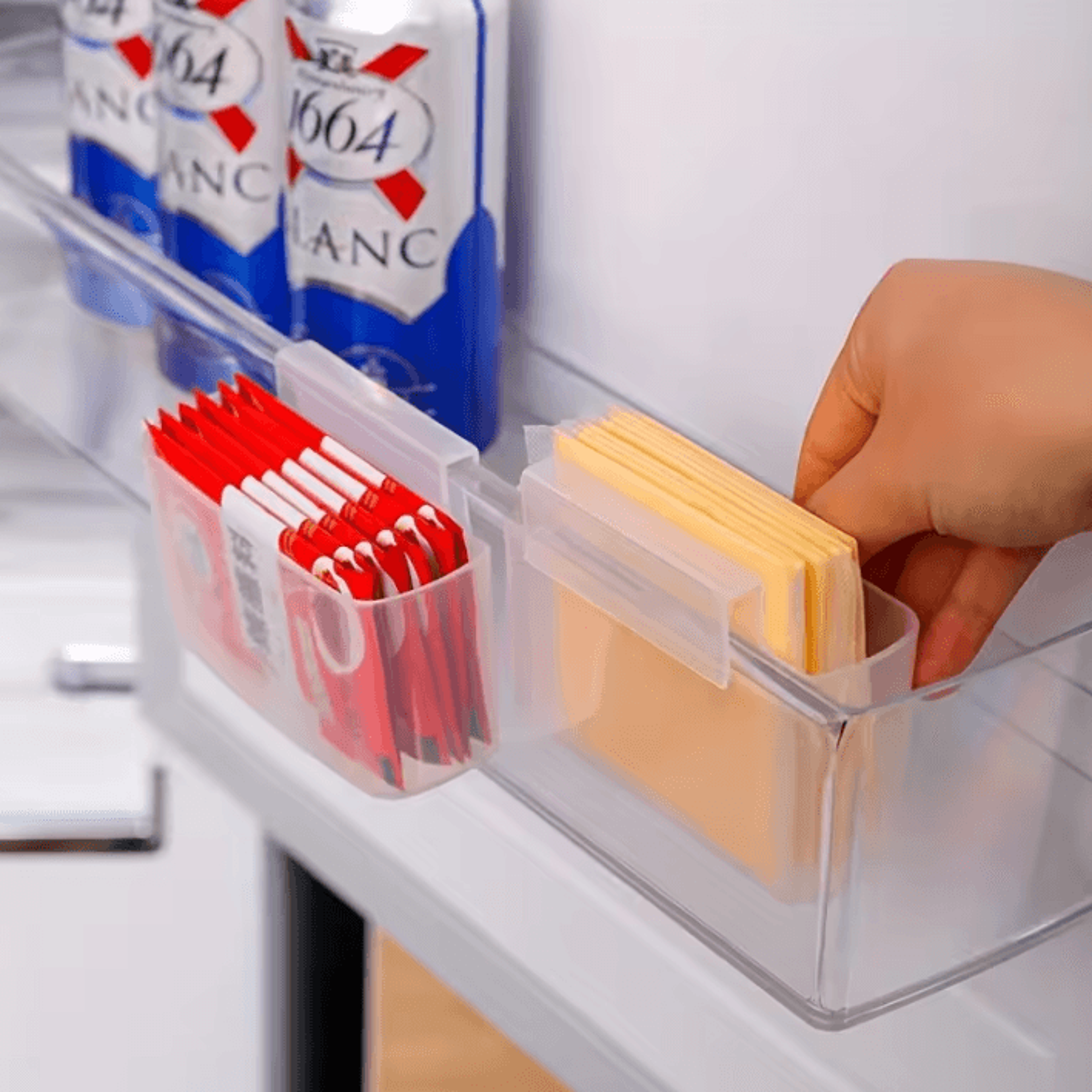 multifunctional refrigerator side door storage box organizer