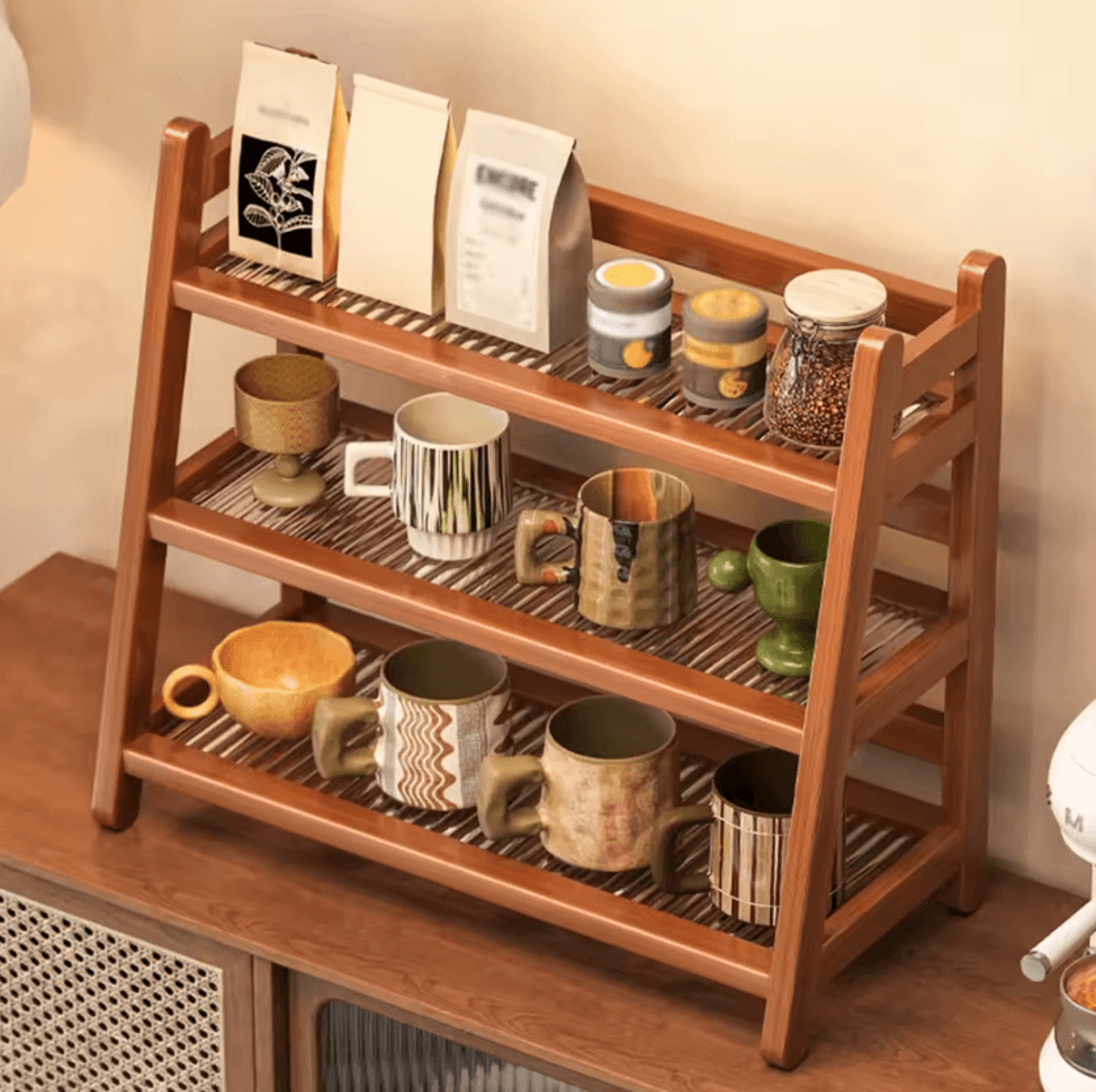 multi-purpose syrup bottle & coffee bar organizer stand