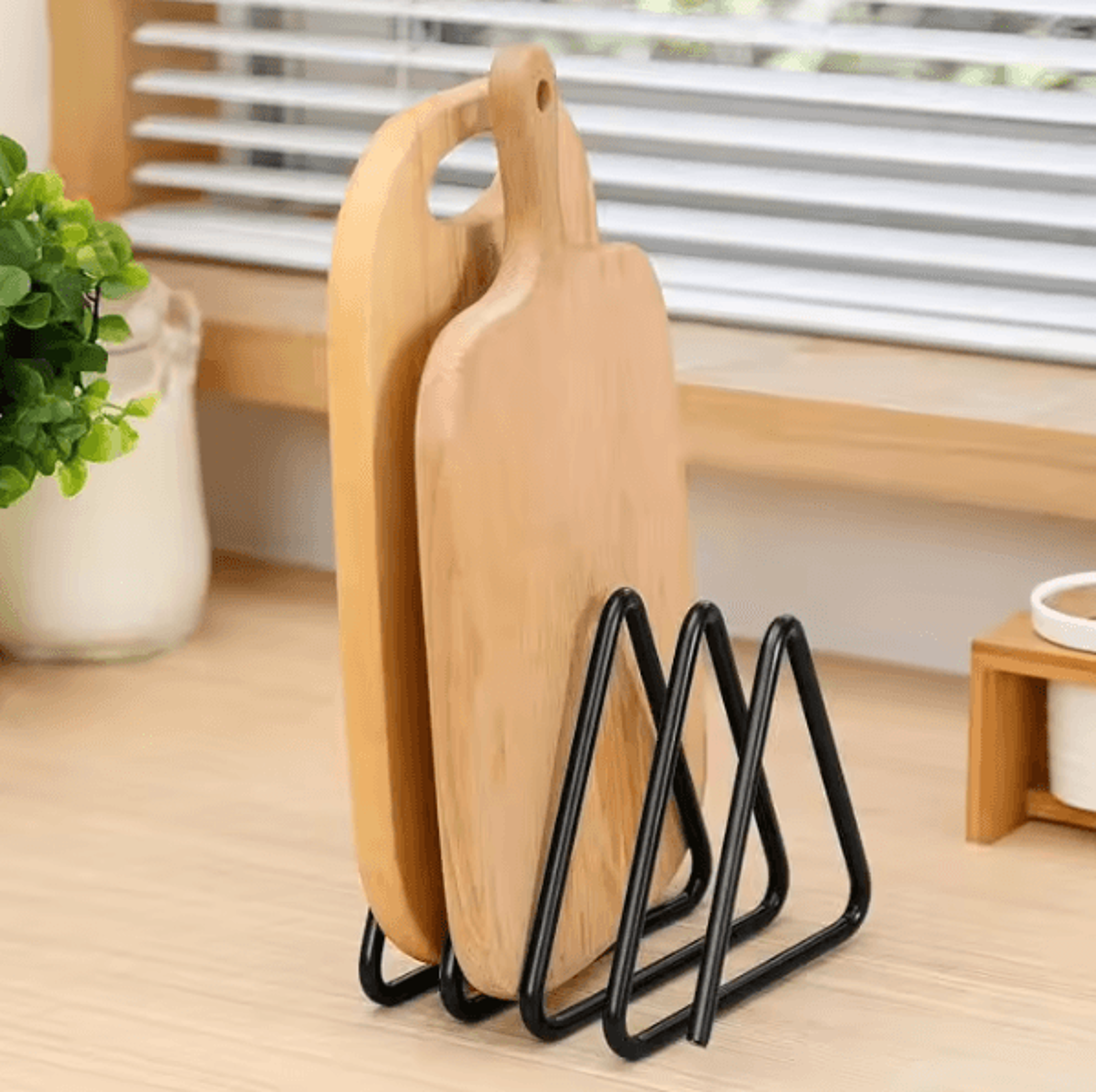 metal cutting board organizer stand for kitchen storage & countertop organization
