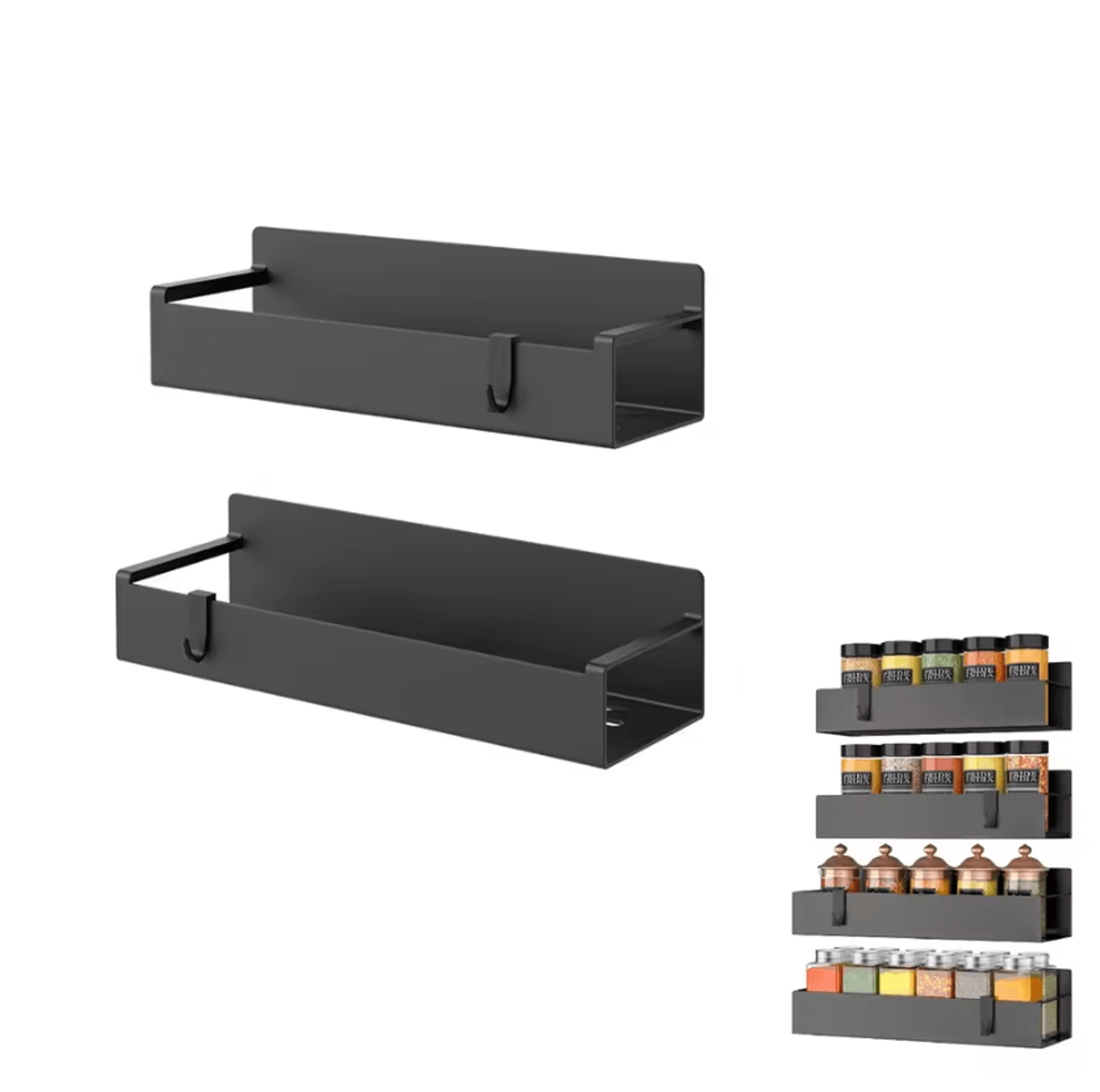 magnetic metal spice storage rack for refrigerator & oven organization