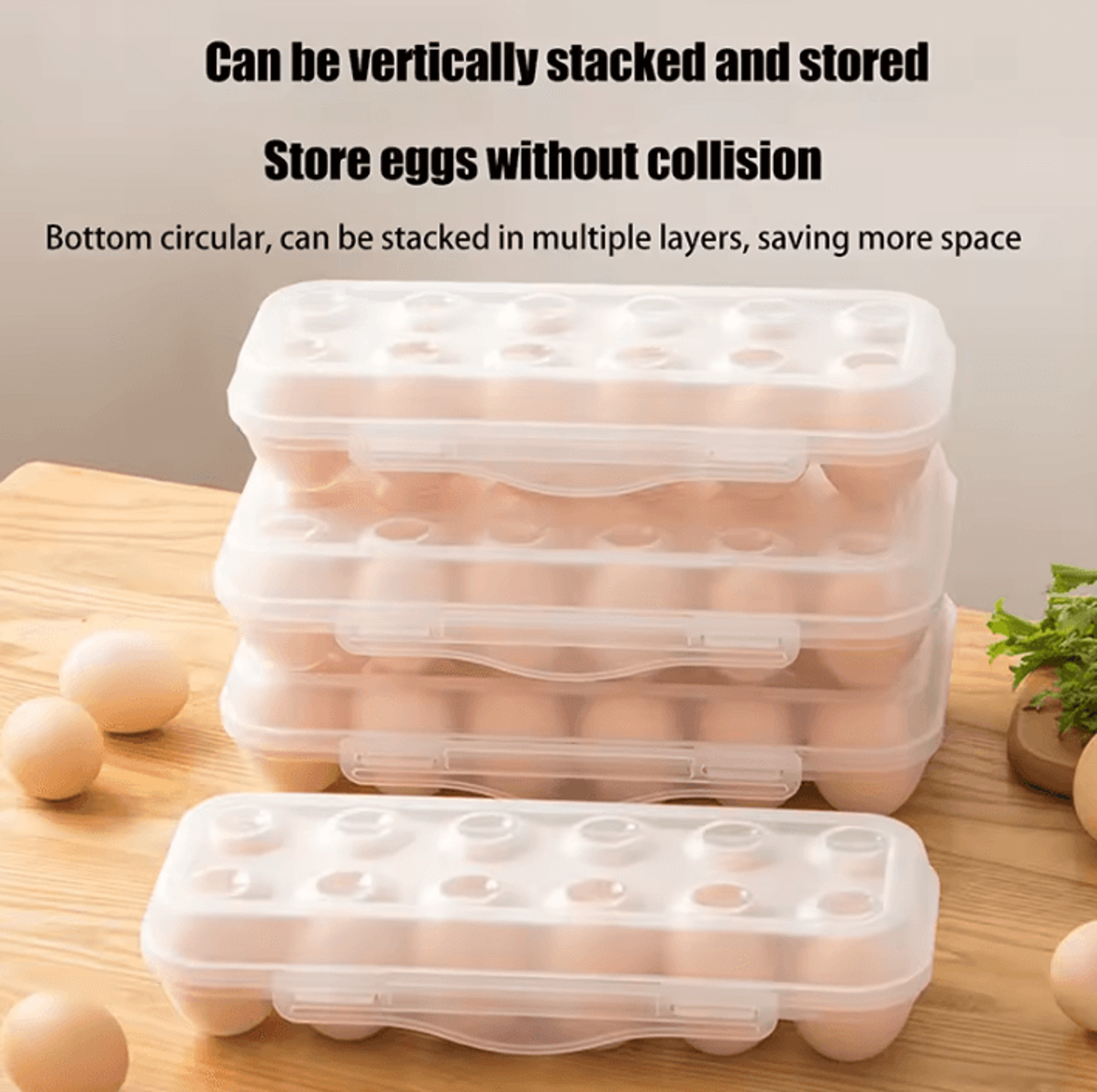 12/18-grid egg storage box with lid for refrigerator organization