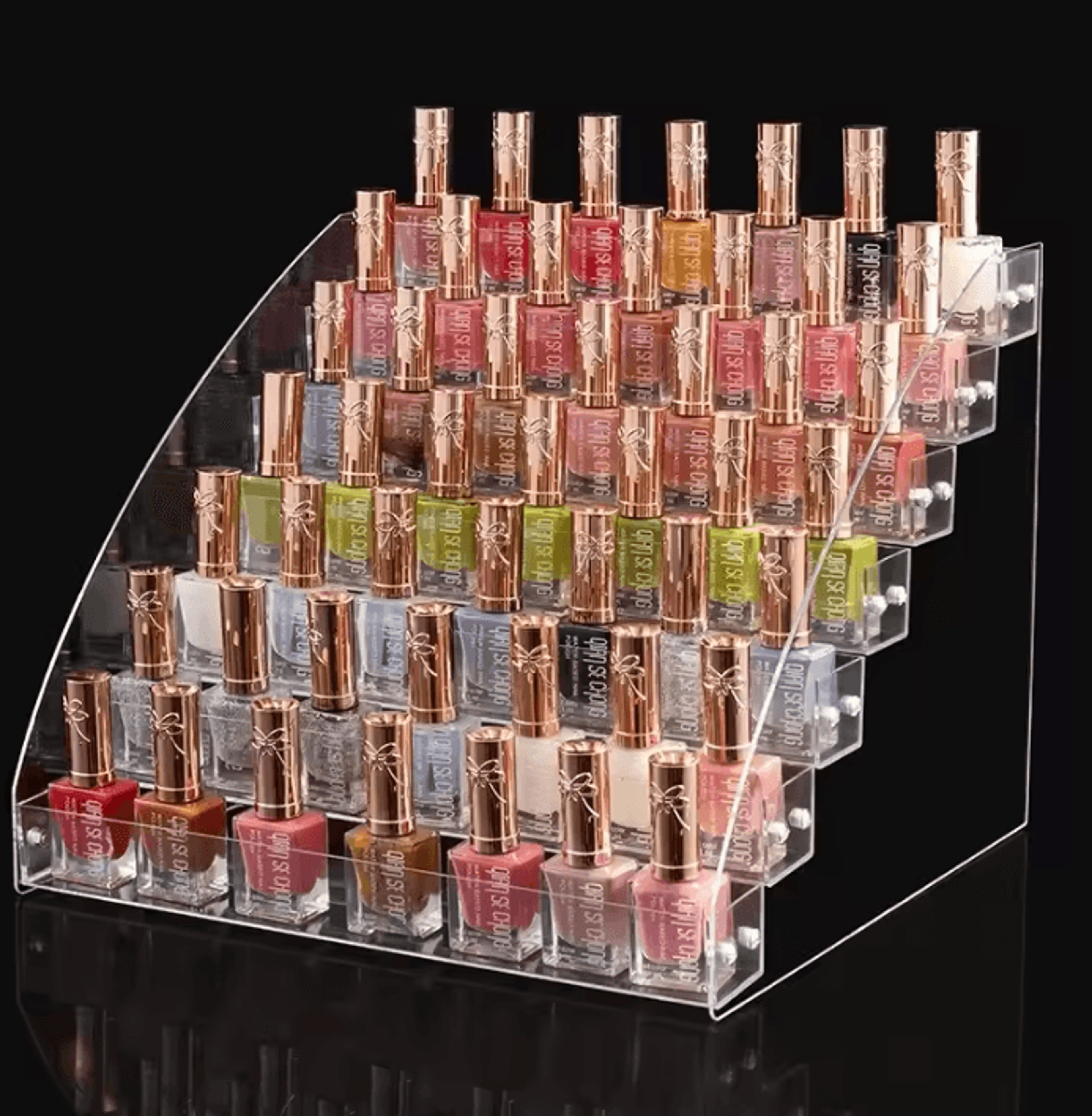 clear acrylic nail polish organizer display stand with drawer