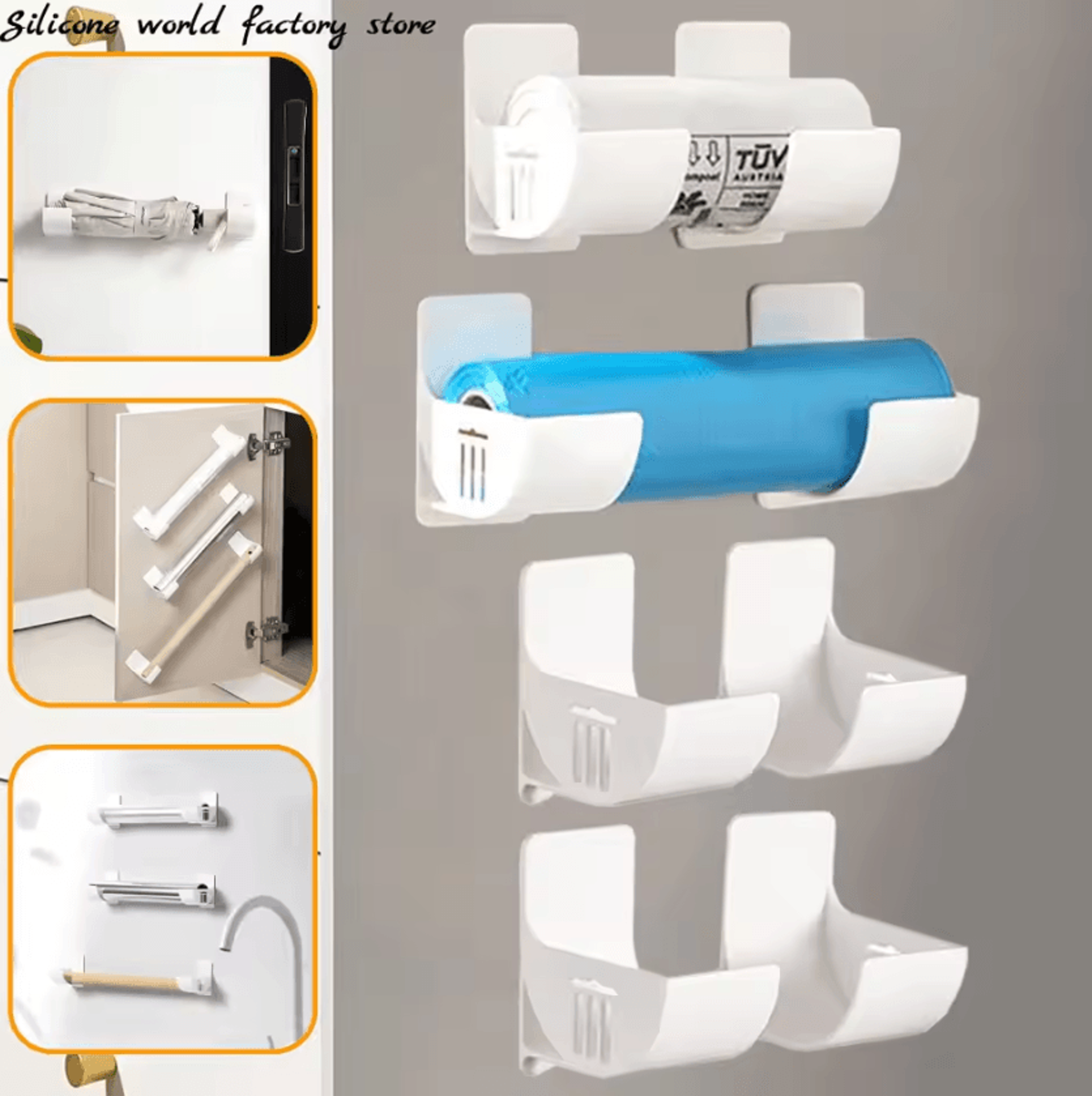 non-perforated cabinet & refrigerator side storage rack set