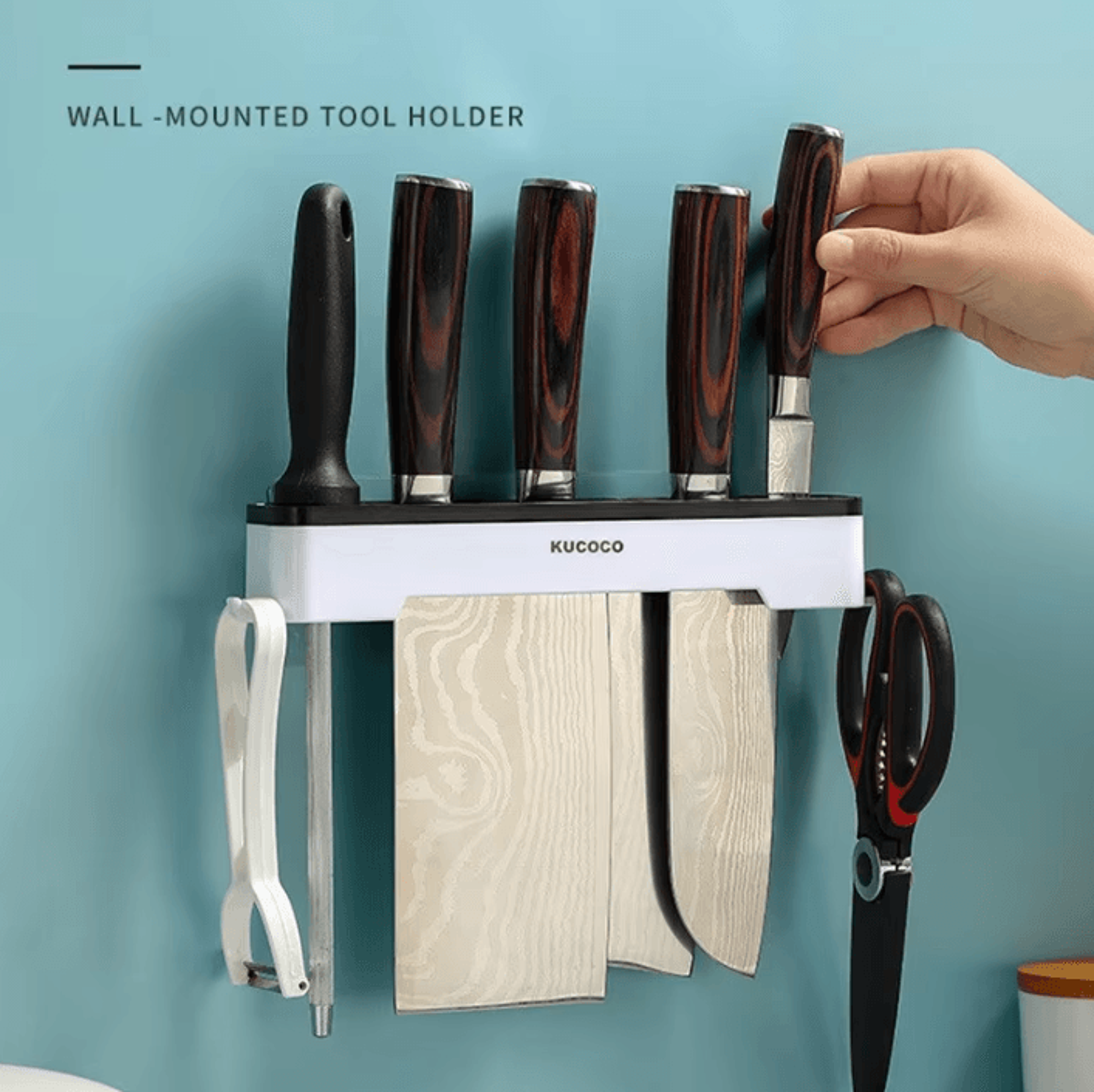 wall-mounted multifunctional kitchen knife holder
