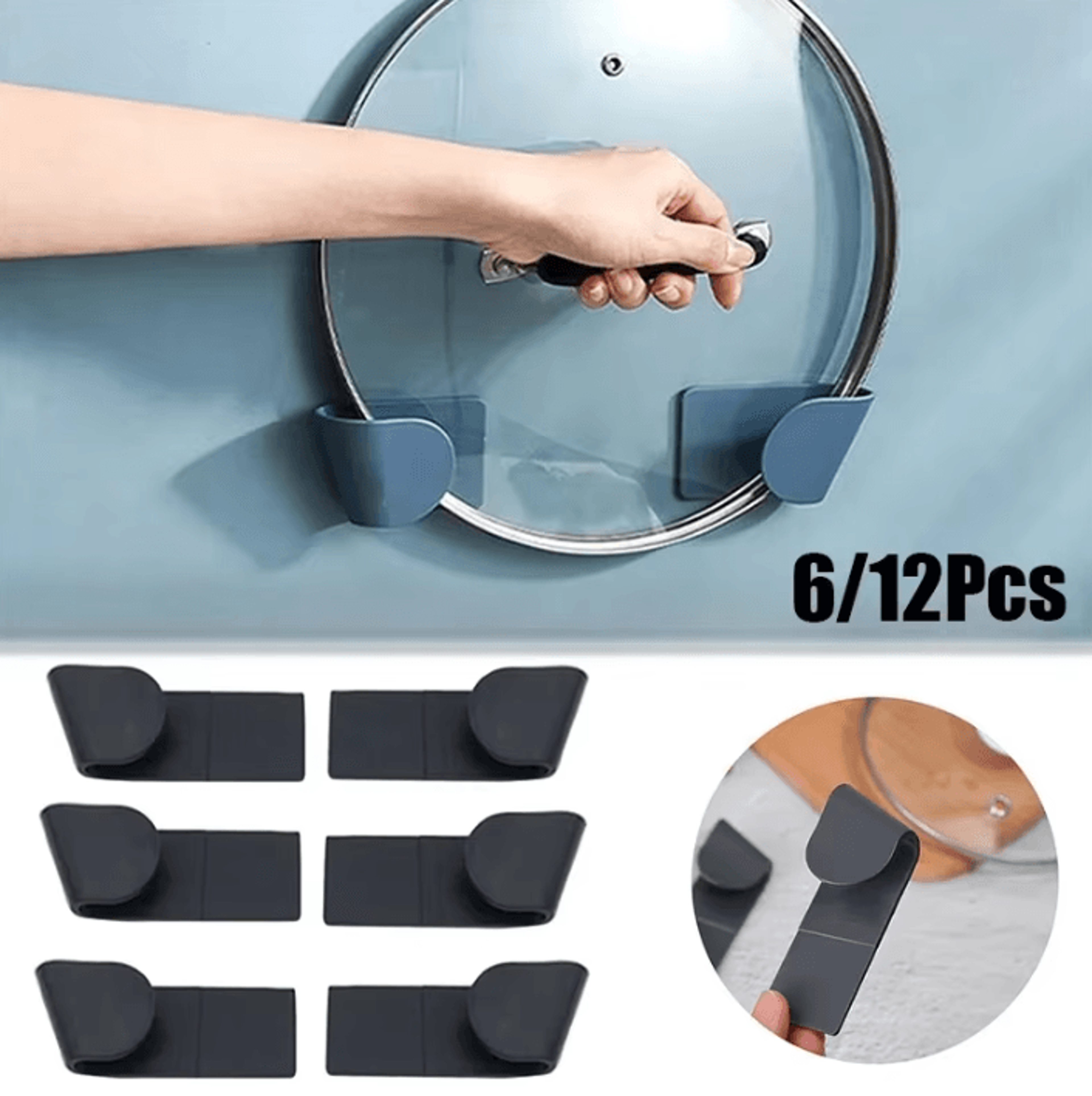 self-adhesive pot lid holder set