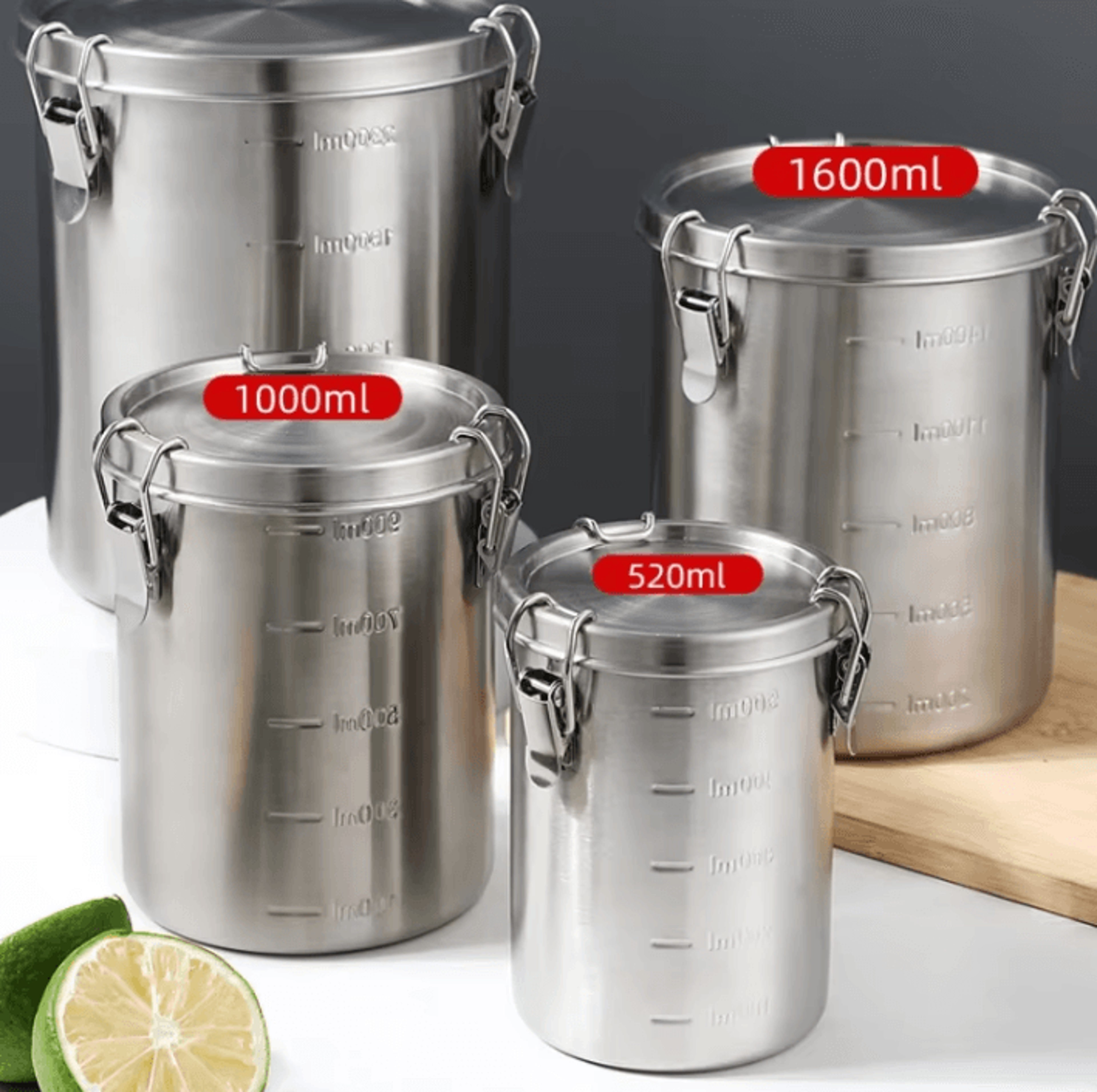 airtight stainless steel food storage canister
