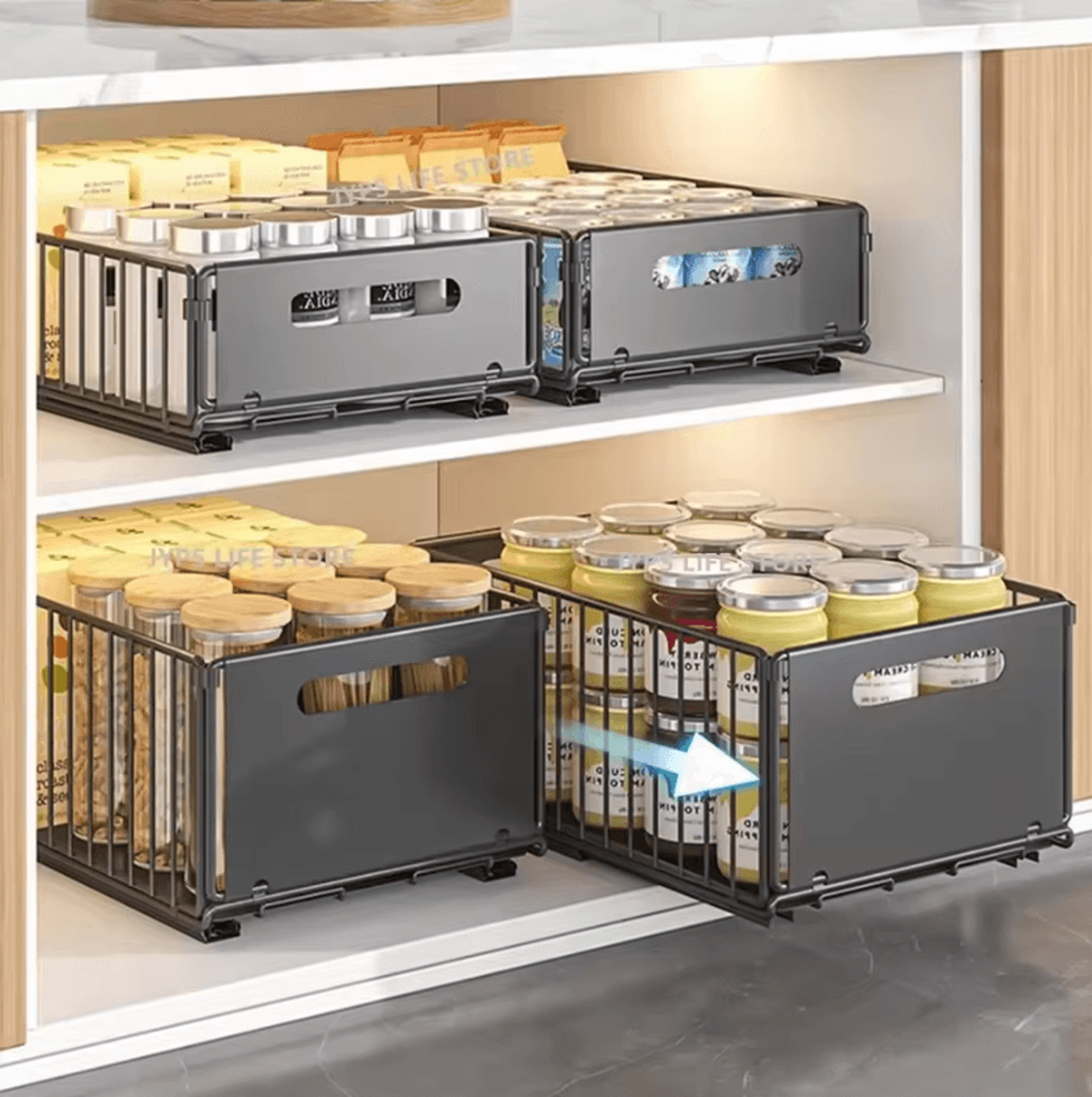 pull-out cabinet spice organizer rack