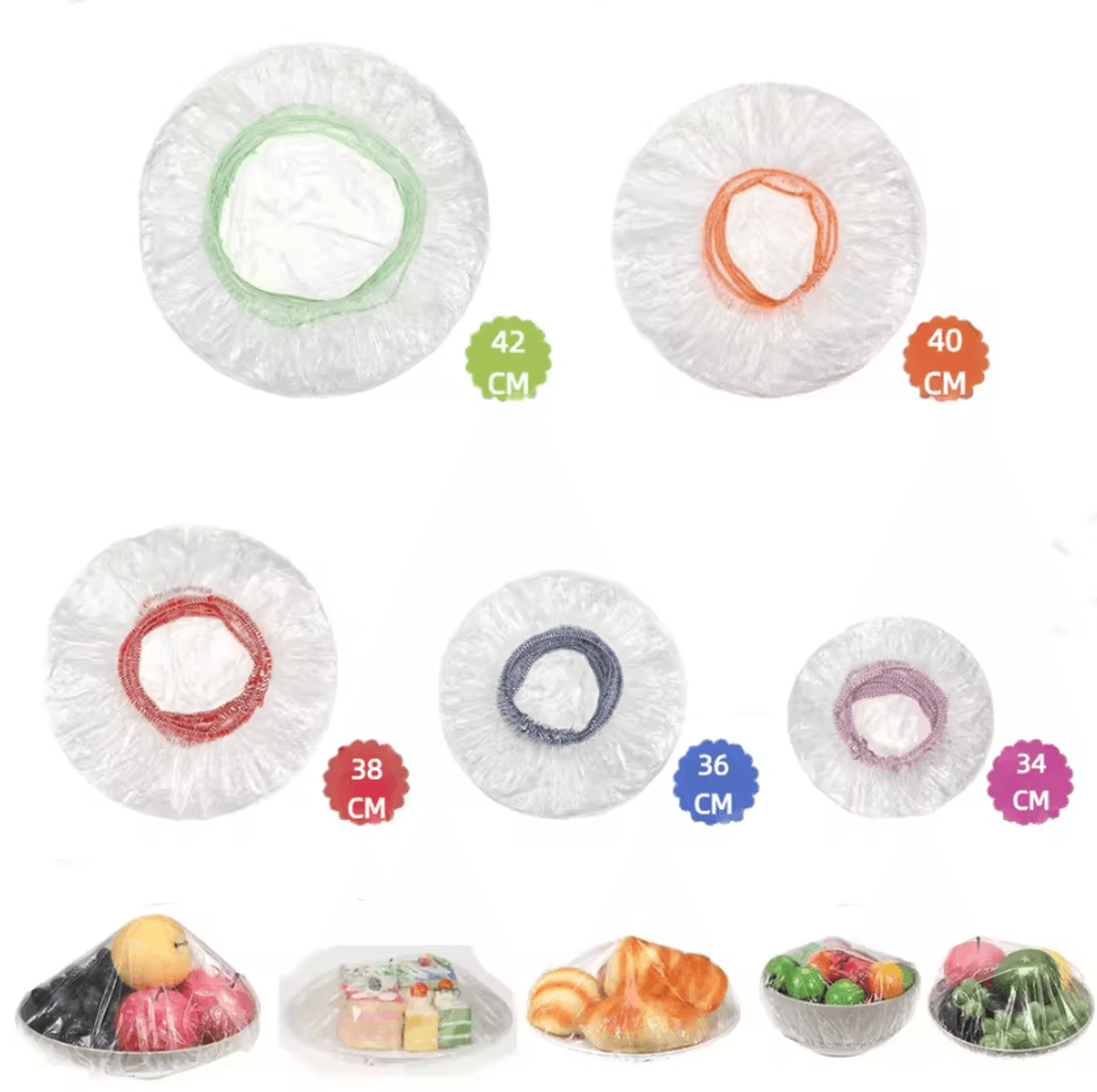 colorful disposable elastic food covers