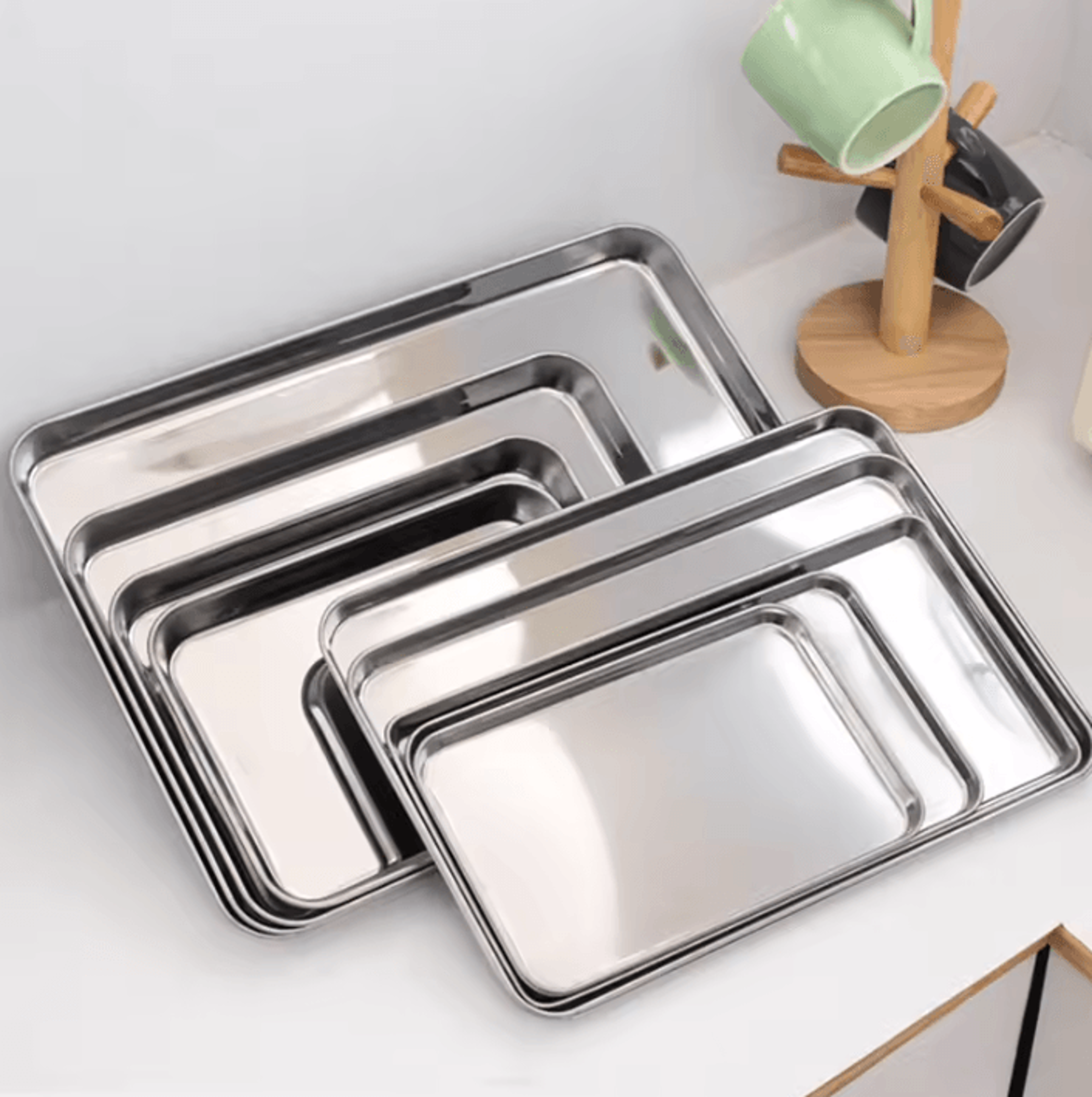 stainless steel serving tray for food prep, baking & elegant presentation
