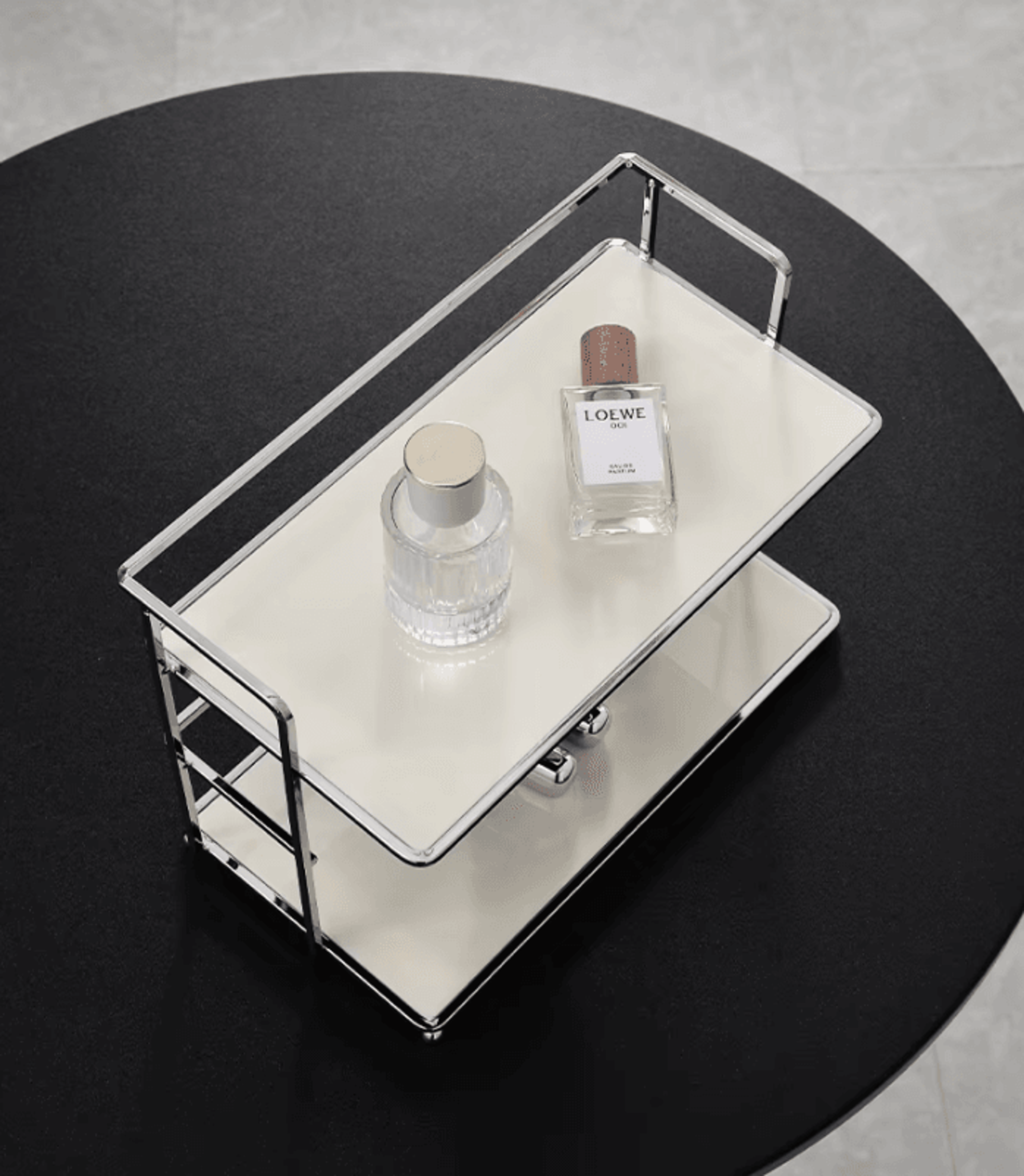 double-layer acrylic cup & desktop organizer rack for kitchen, coffee station & vanity storage