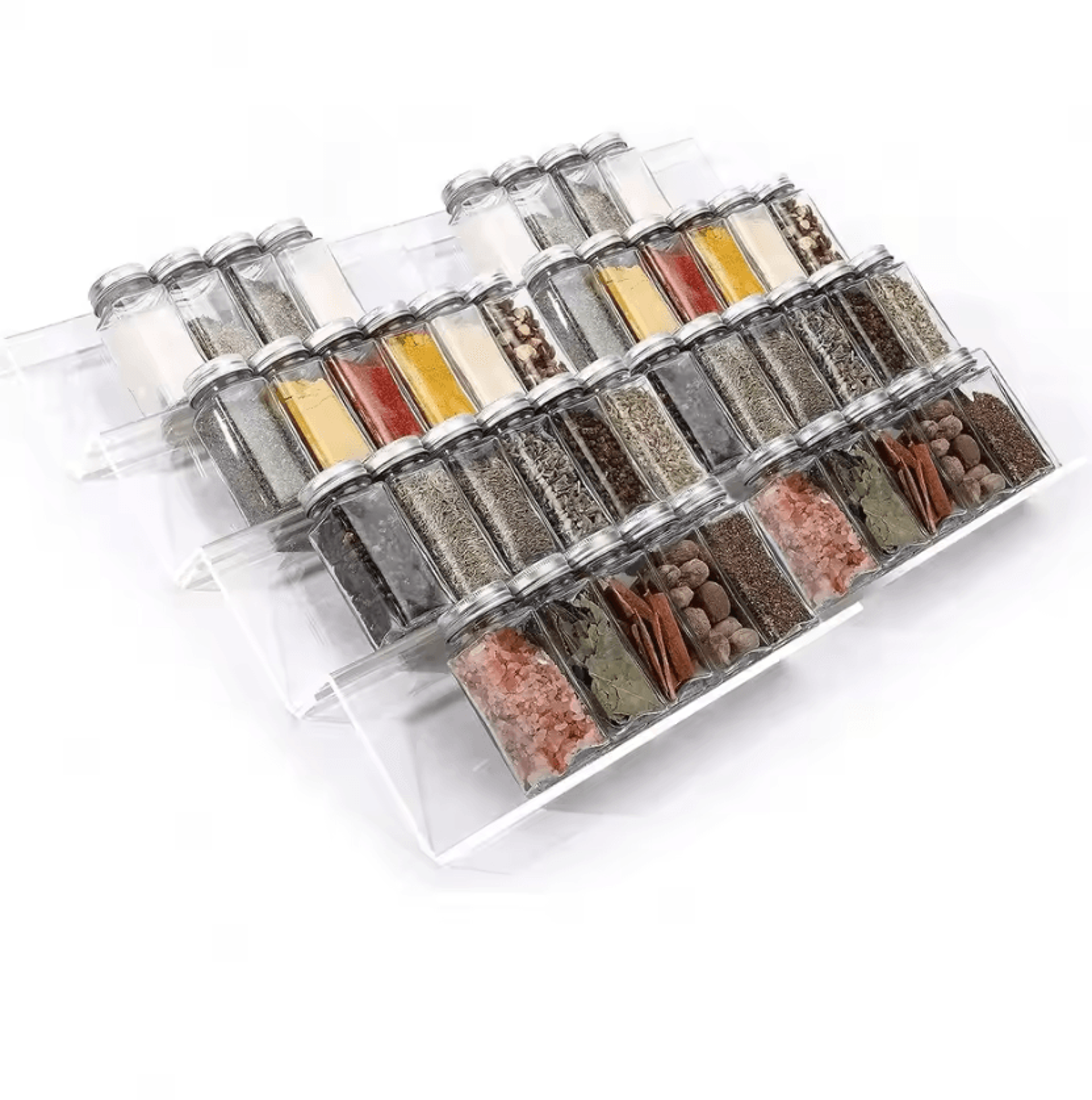expandable acrylic spice drawer organizer rack for neat & easy kitchen storage