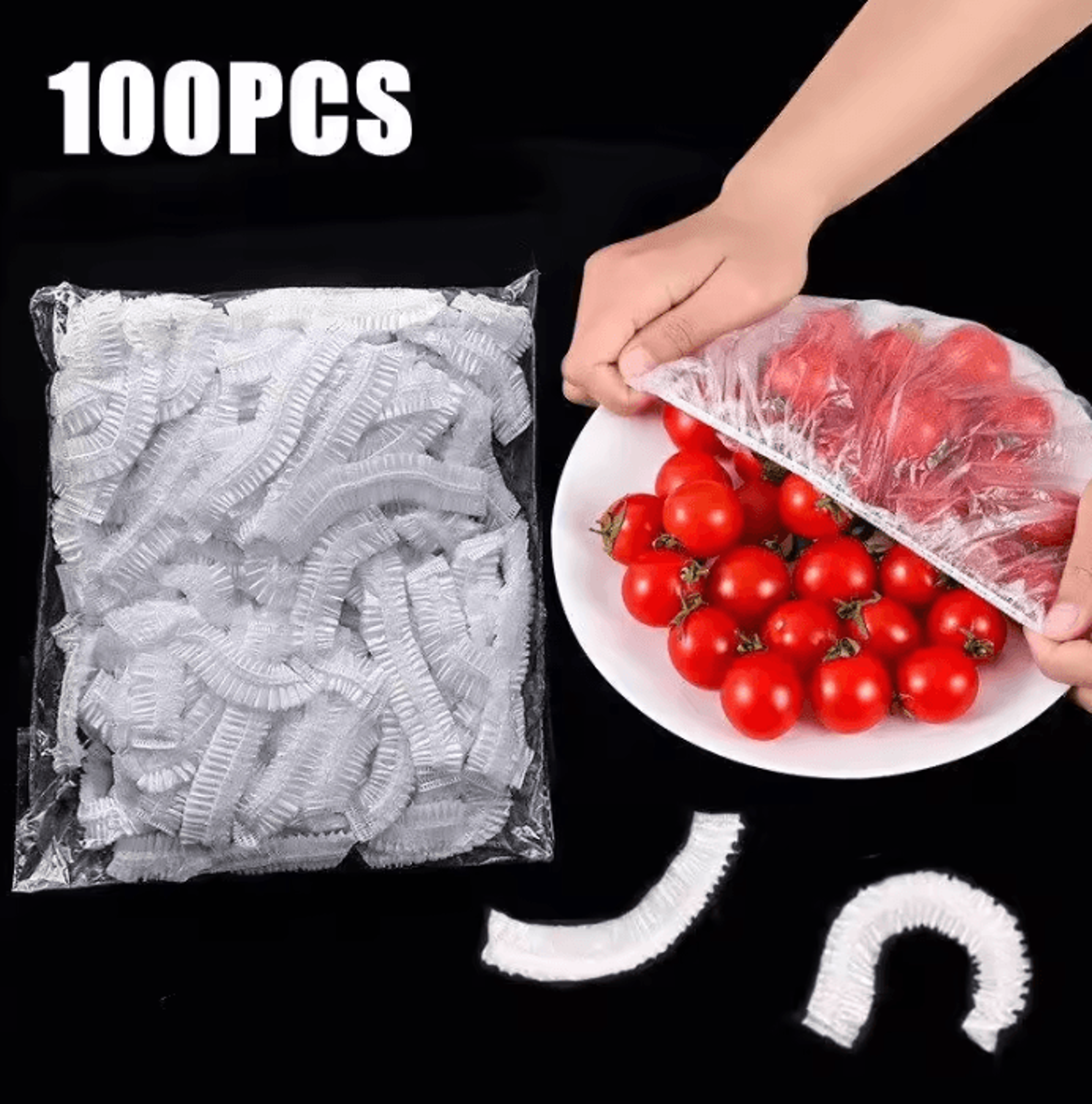 disposable elastic food covers for fresh fruit, vegetables & leftover storage