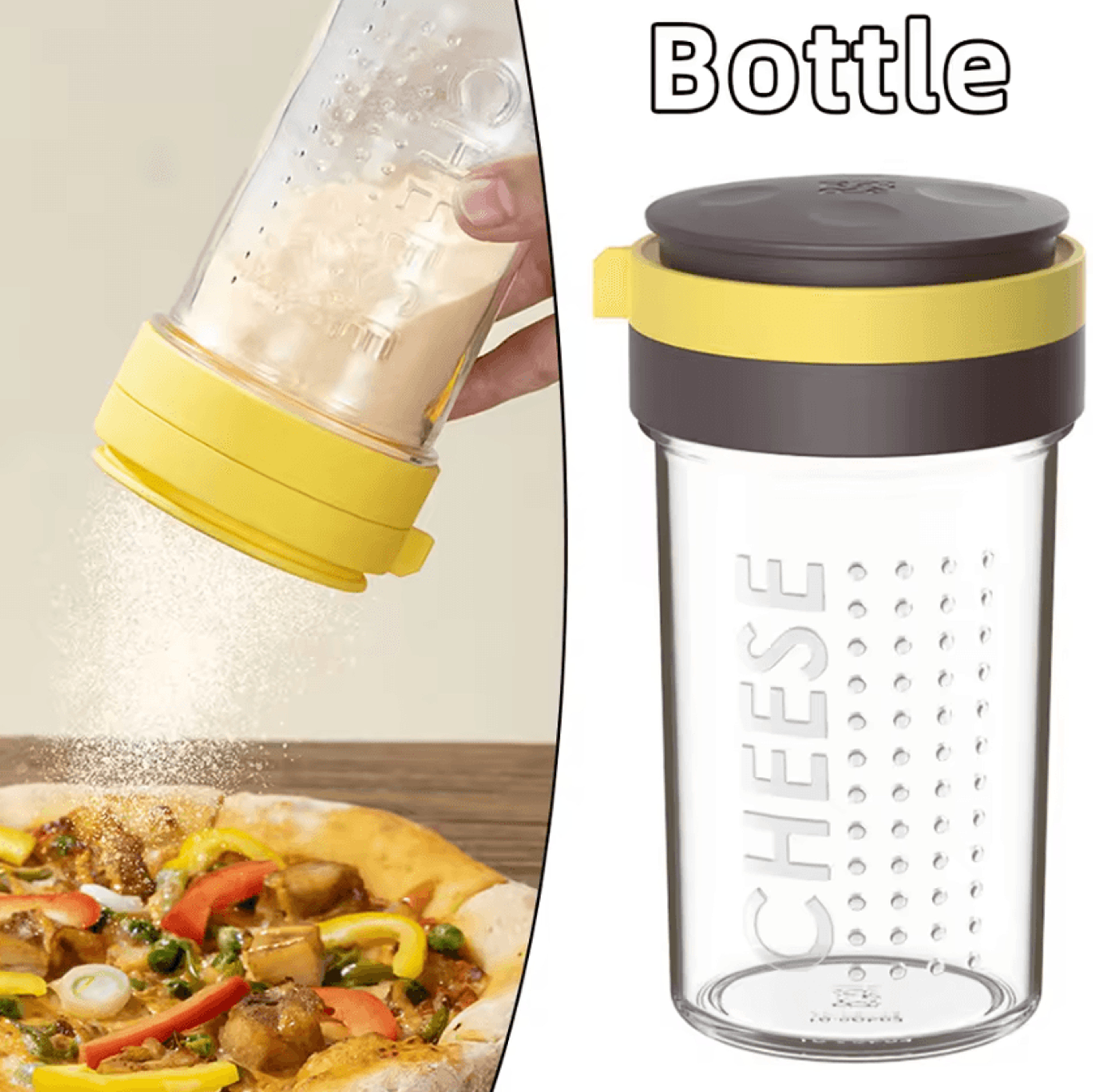 clear spice shaker bottle for cheese, seasonings & bbq spice storage