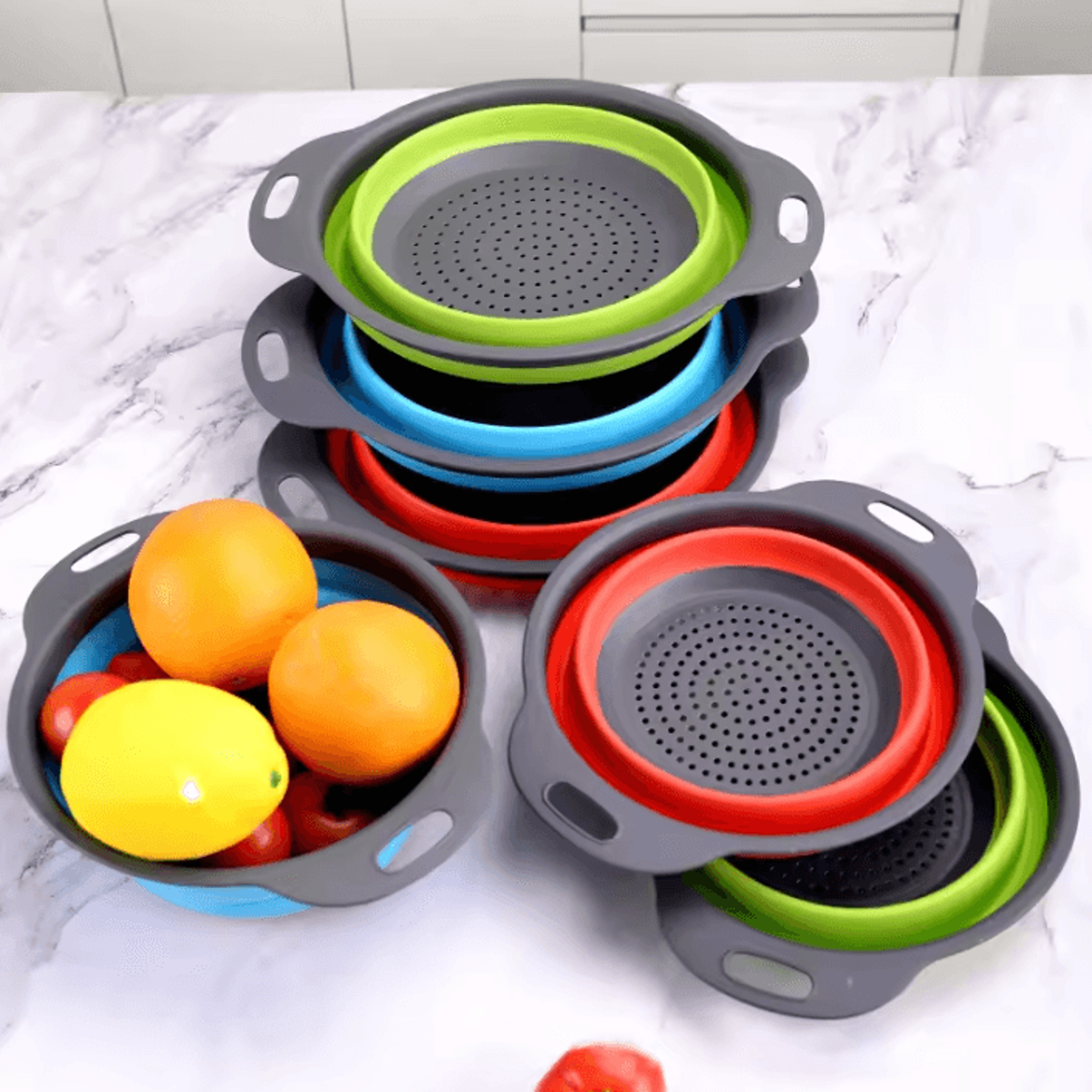 drain basket silicone vegetable fruits washing drain basket folding colander strainer collapsible drainer kitchen tool