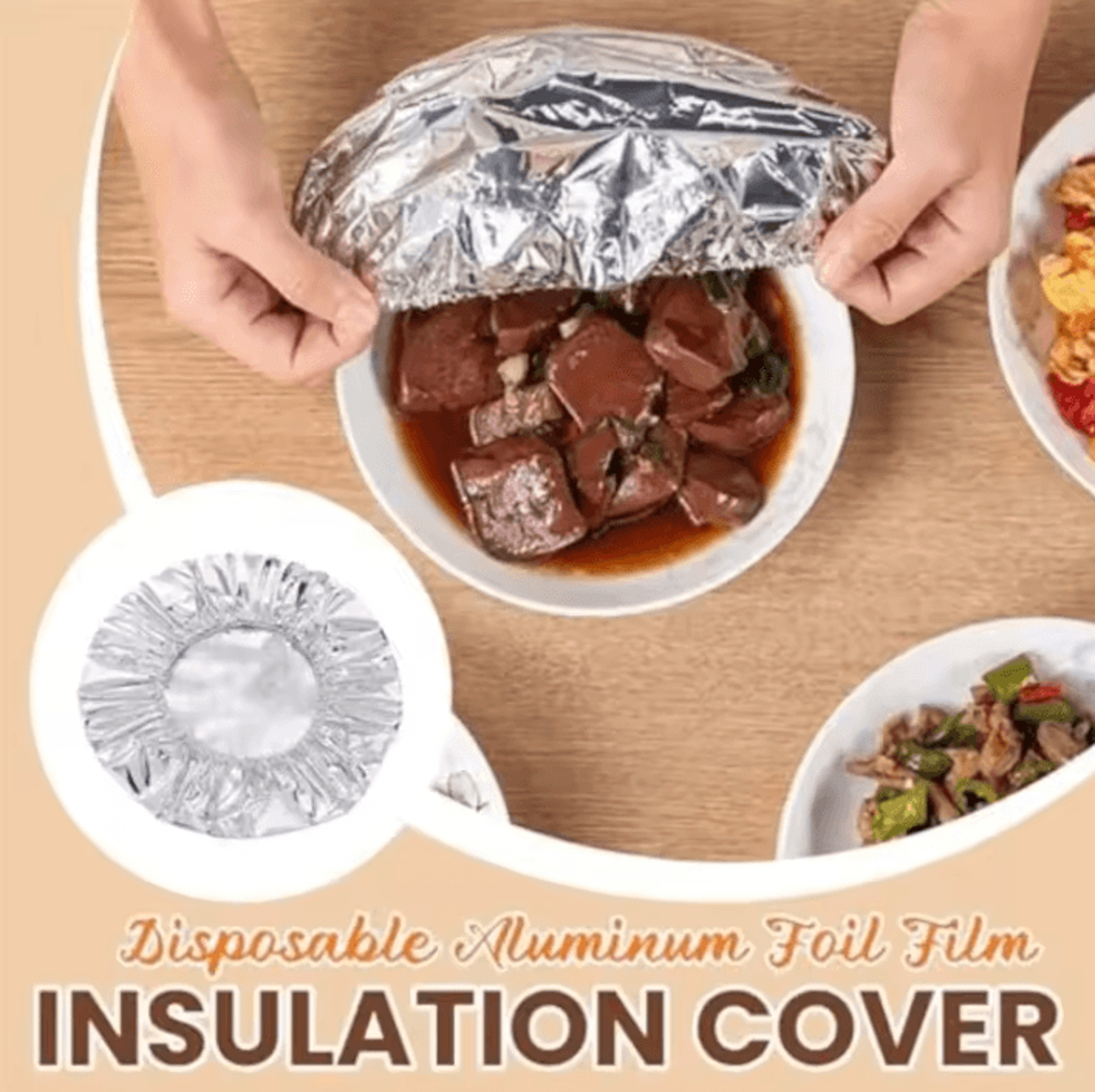 reusable aluminum foil food covers for heat retention & fresh food protection