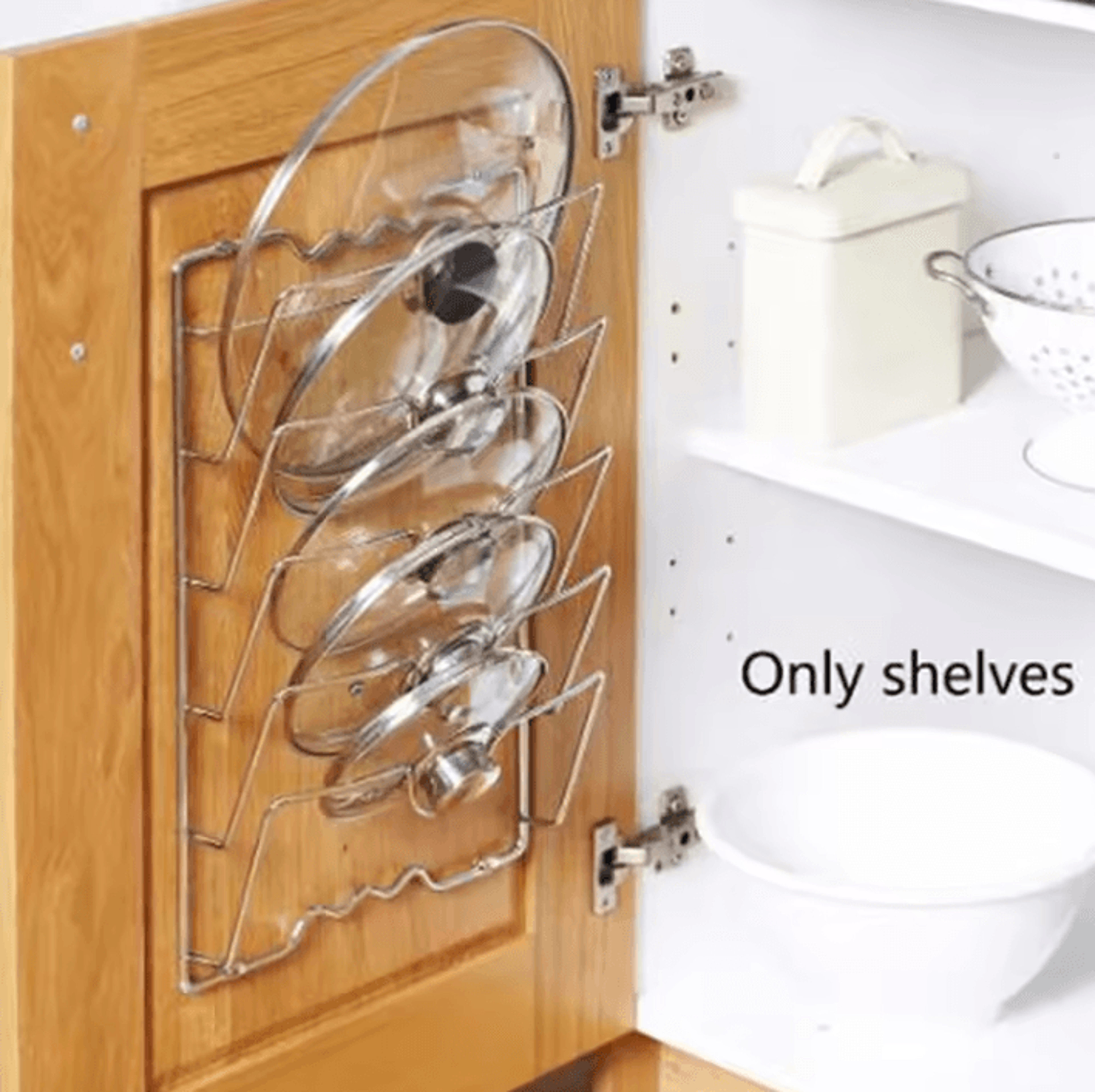 stainless steel pot lid holder stand for kitchen counter organization