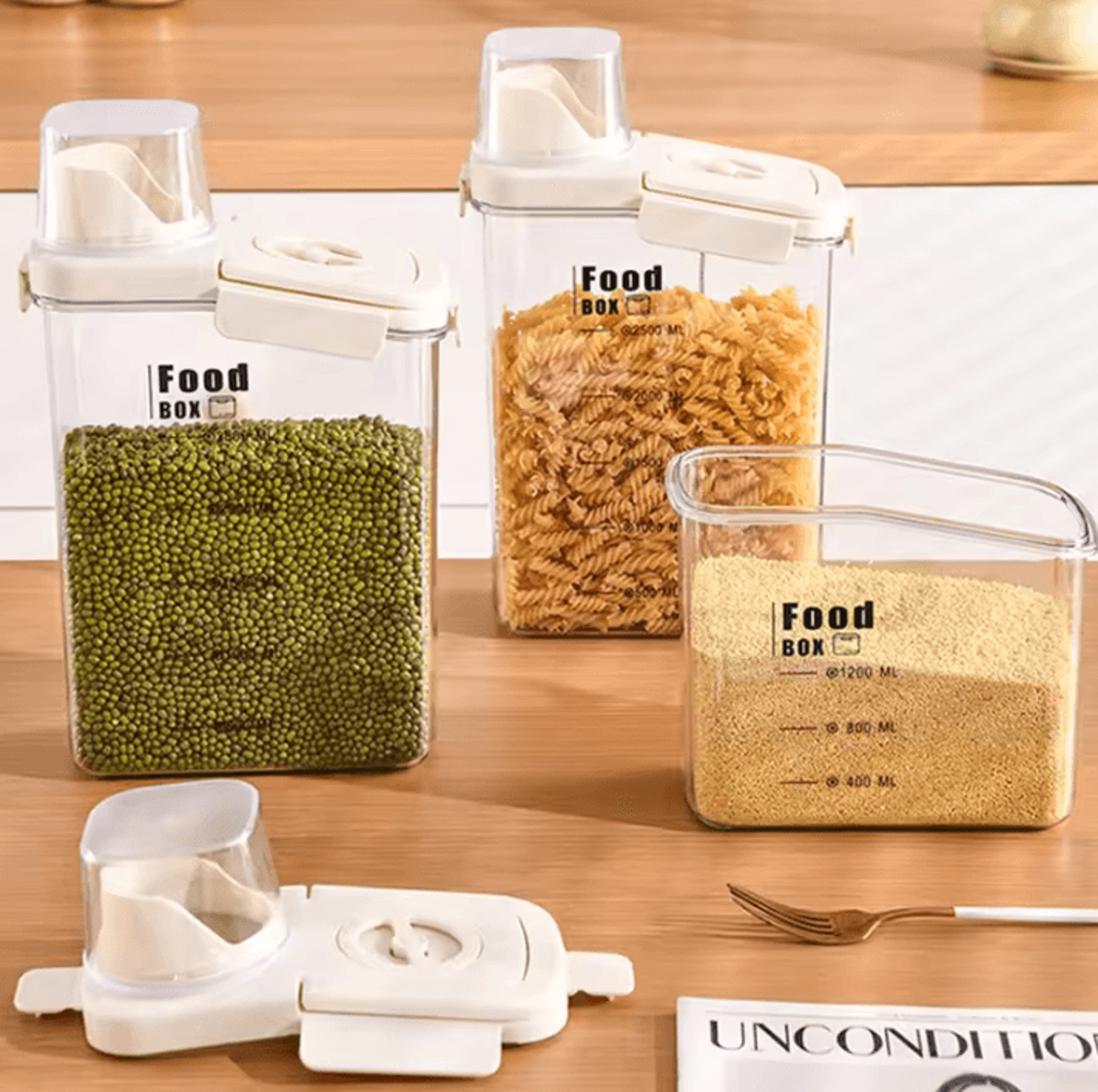 airtight grain storage jar for rice, tea, dried fruits & pantry organization