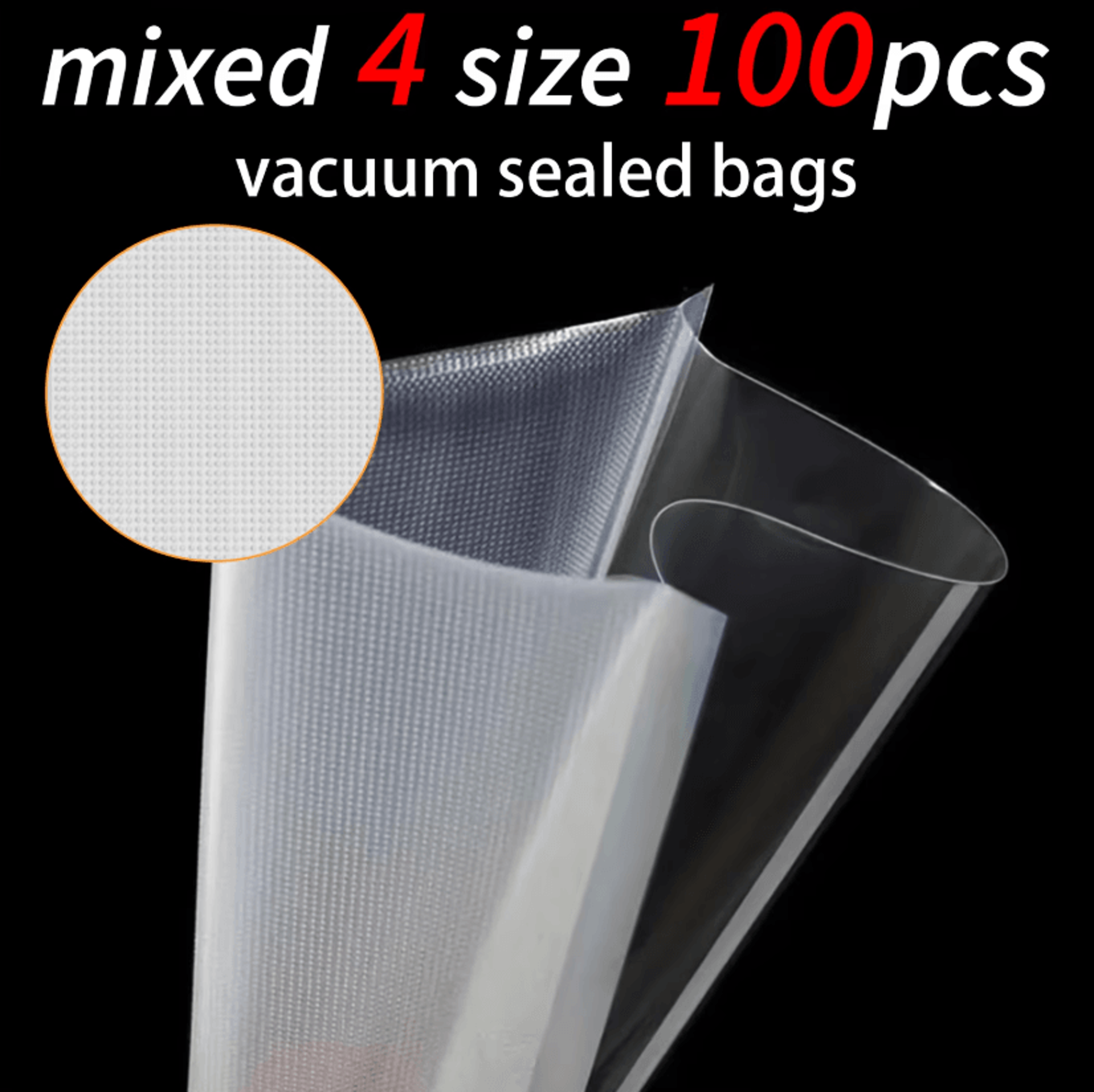 freshseal 100-piece vacuum sealer bag variety pack