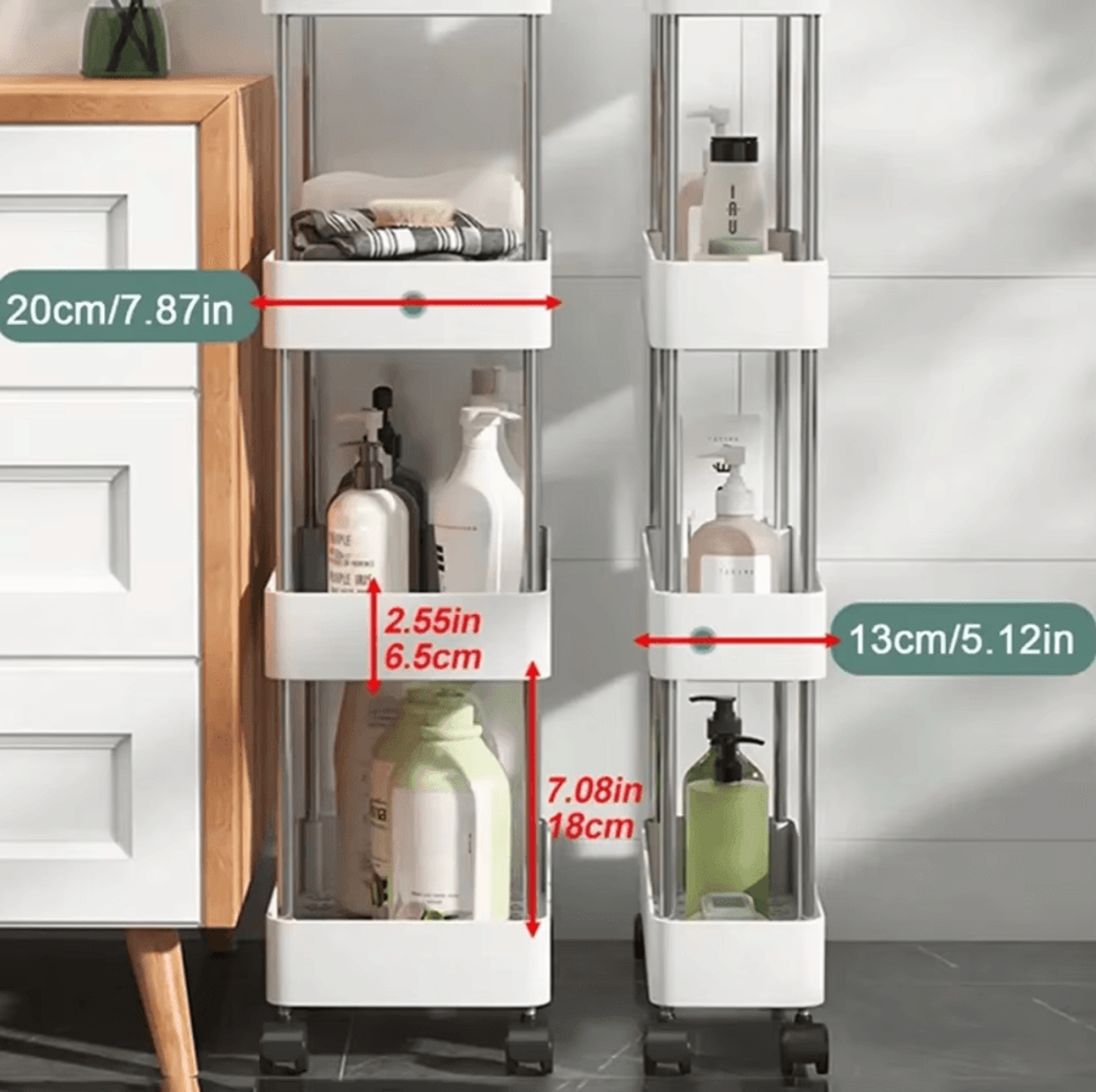 slimslide rolling storage cart organizer