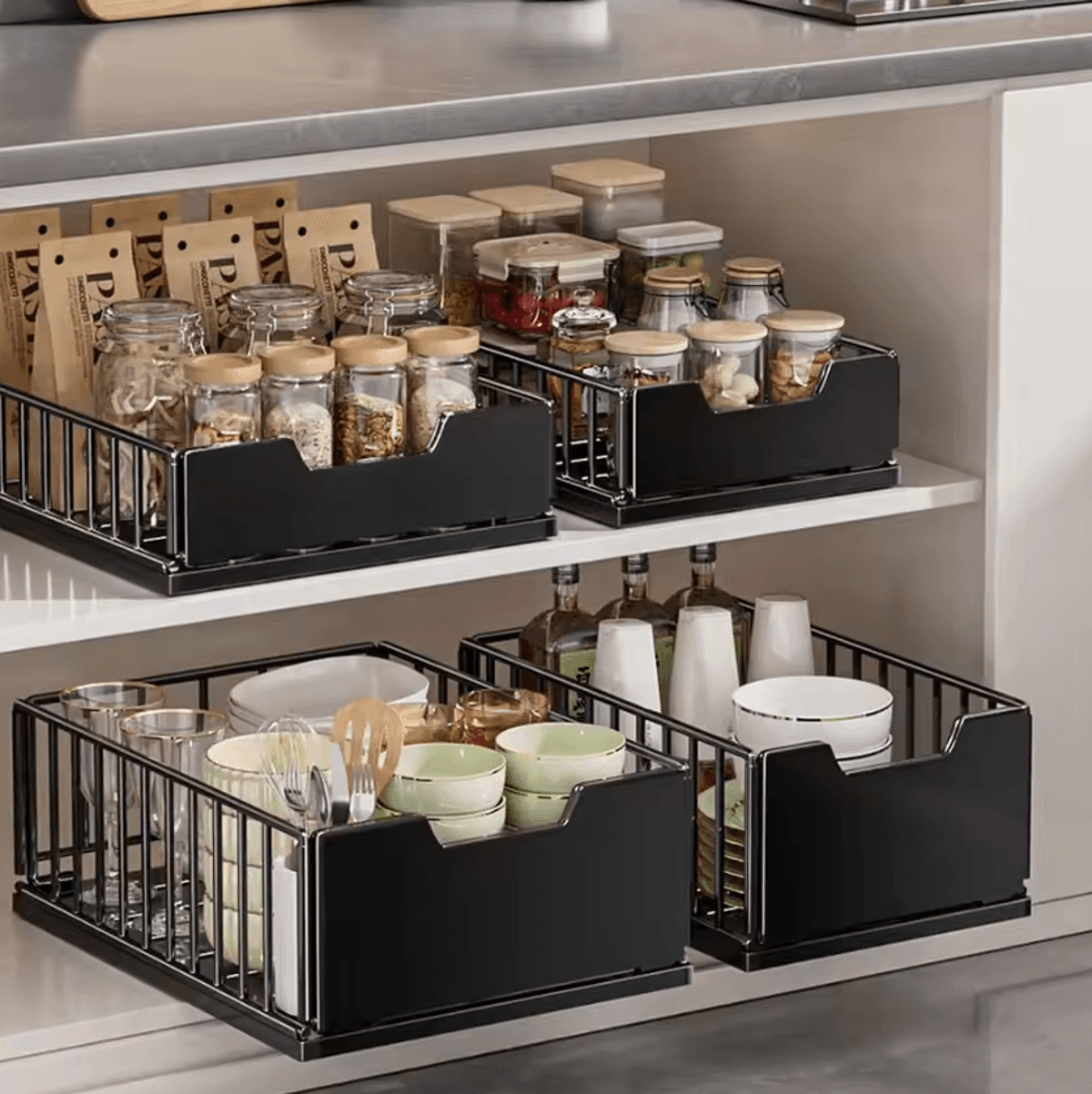 slidemax pull-out cabinet organizer rack