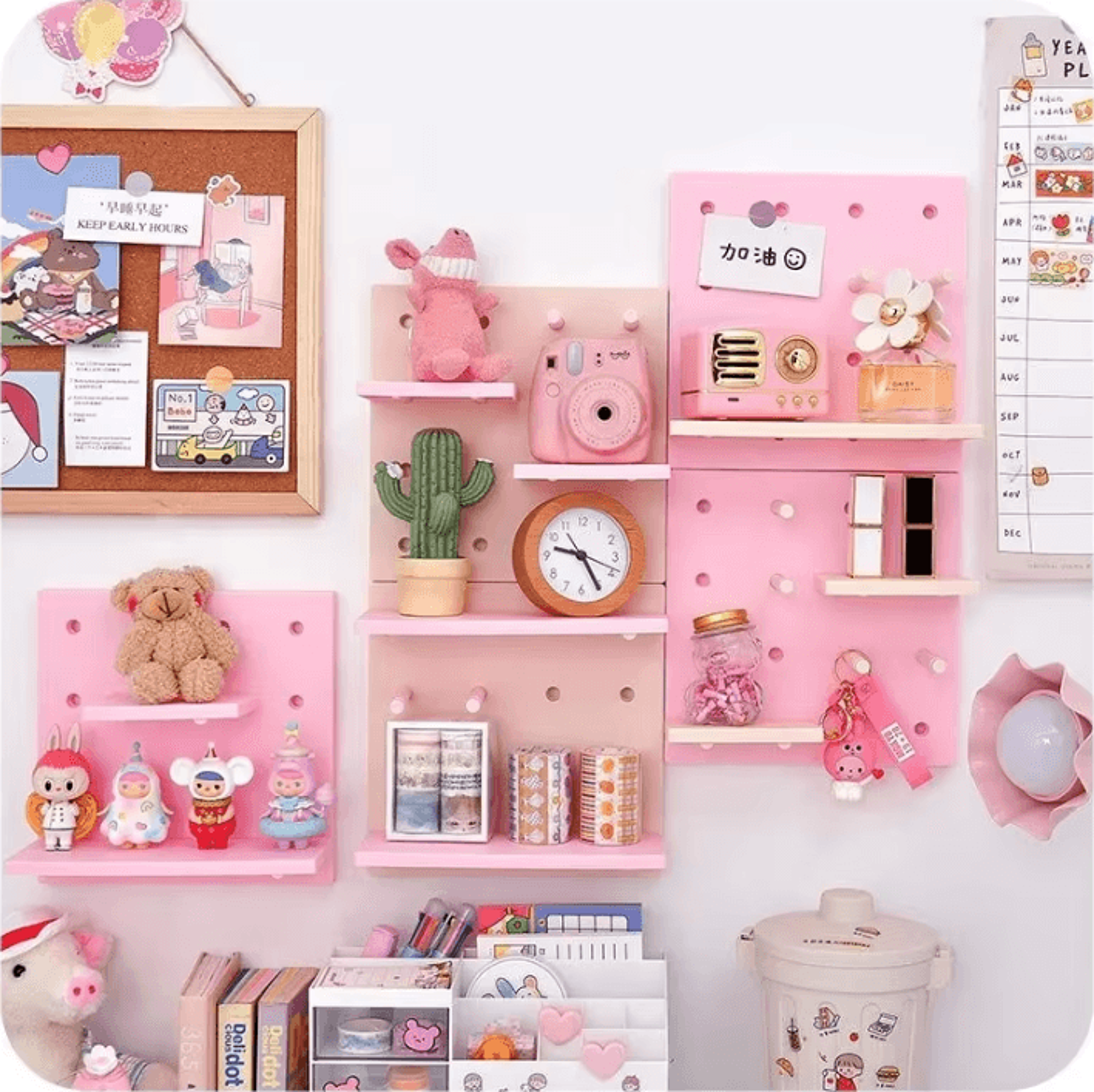 flexigrid wall pegboard organizer shelf