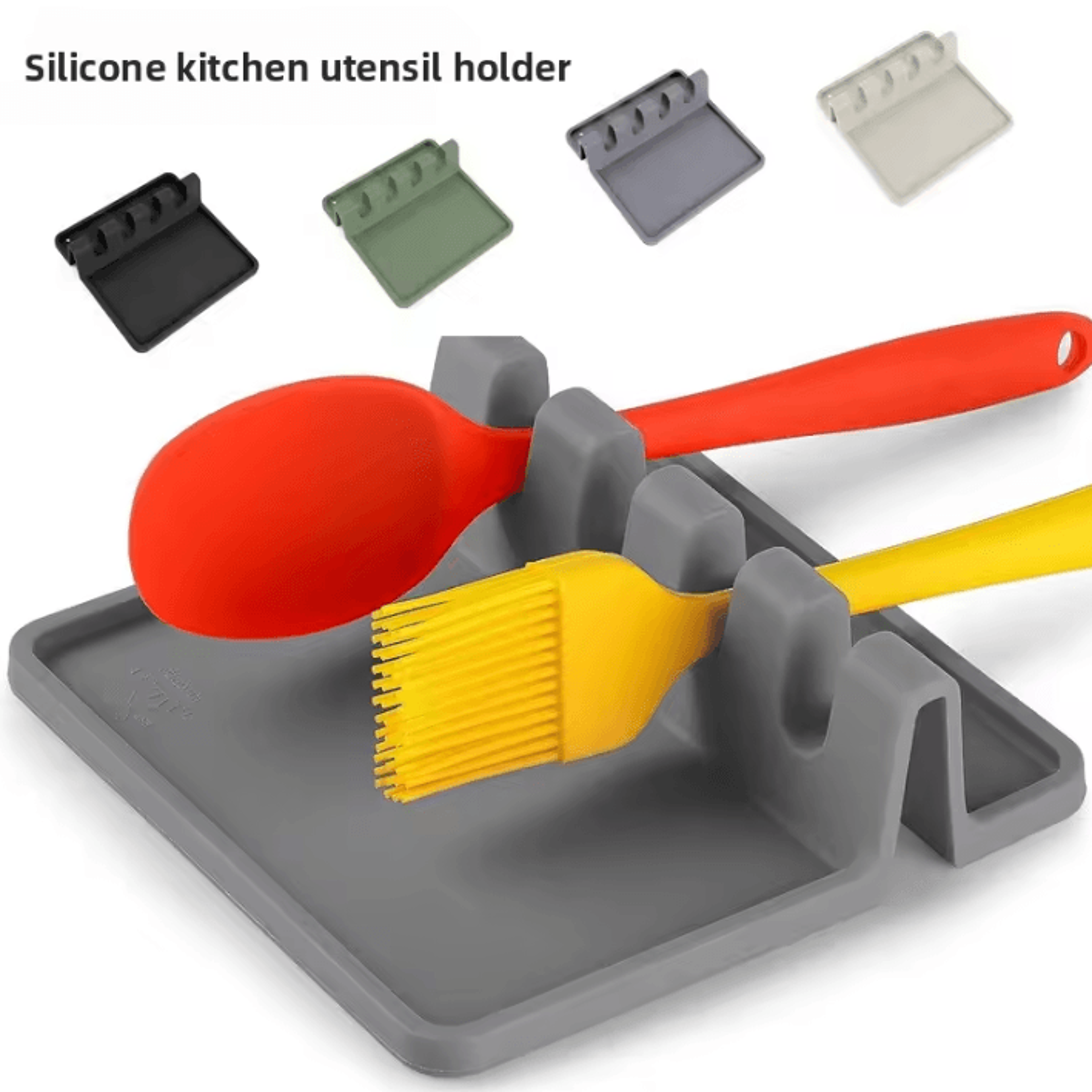 silicone tableware drying kitchen utensil rack rest holders fork spatula multifunctional shelf organizer non-slip storag