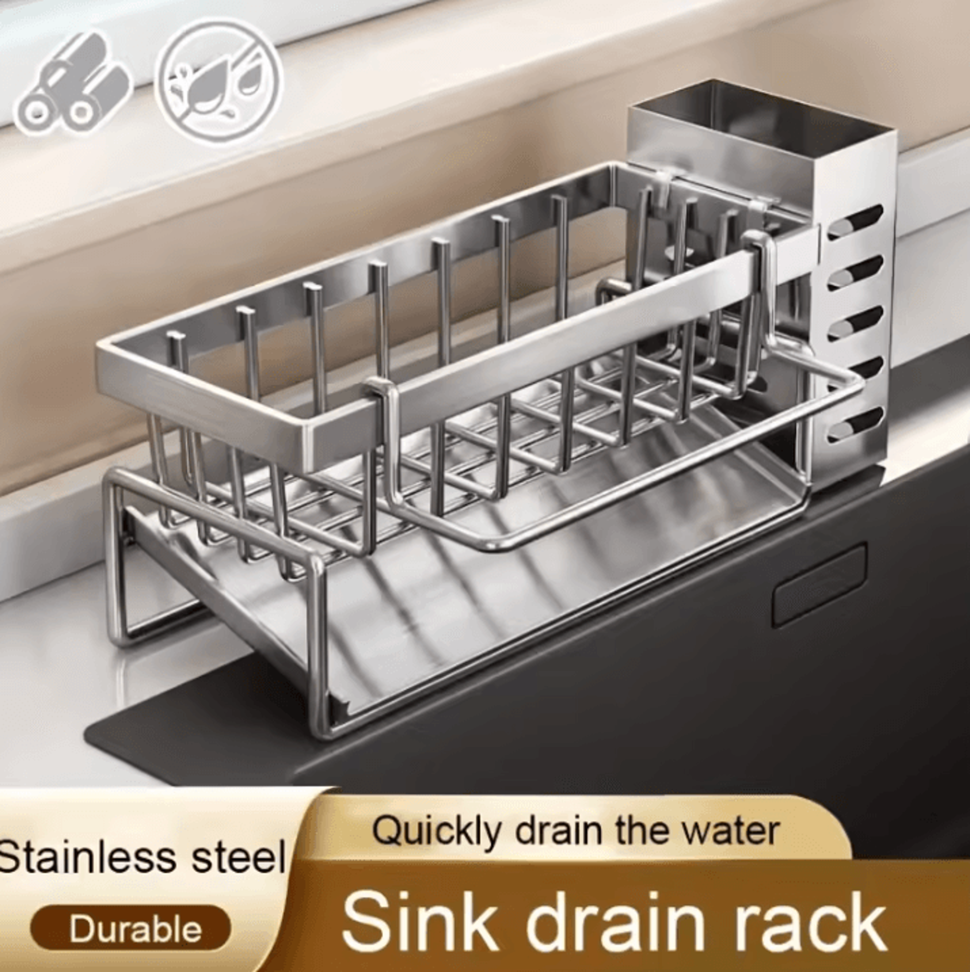 drainmate stainless steel sink organizer rack