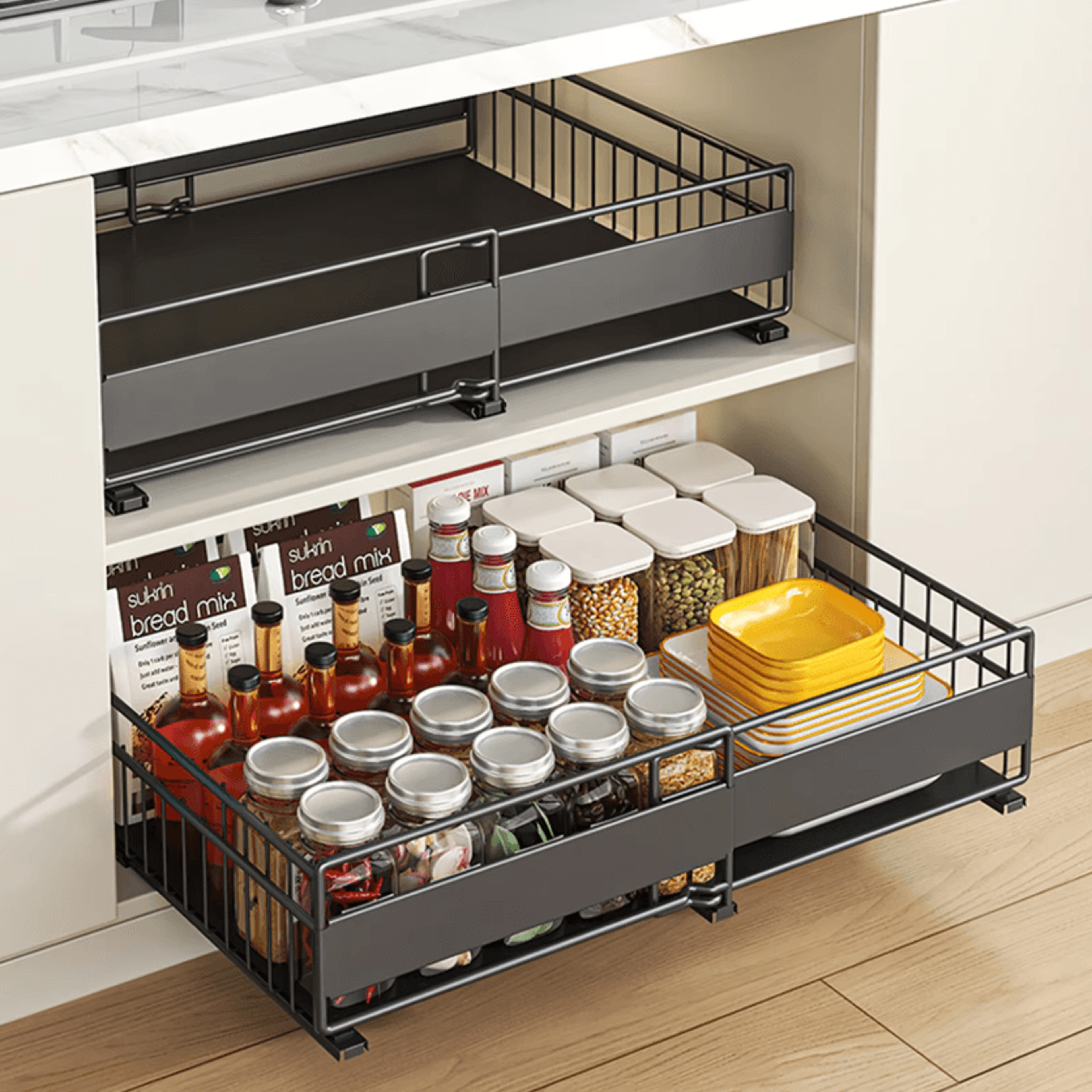slideflex pull-out cabinet storage rack