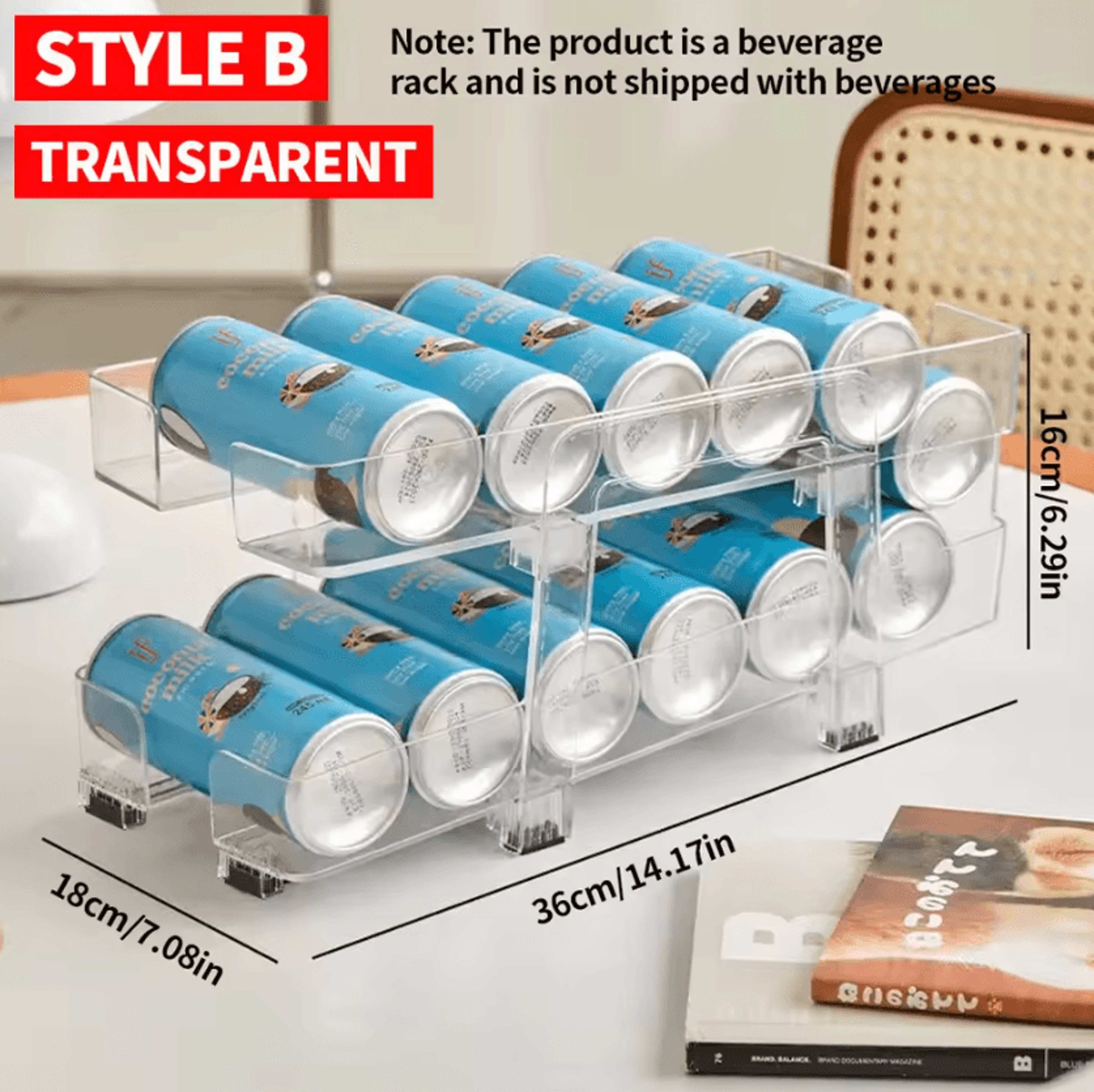 clearstack double-layer beverage can organizer