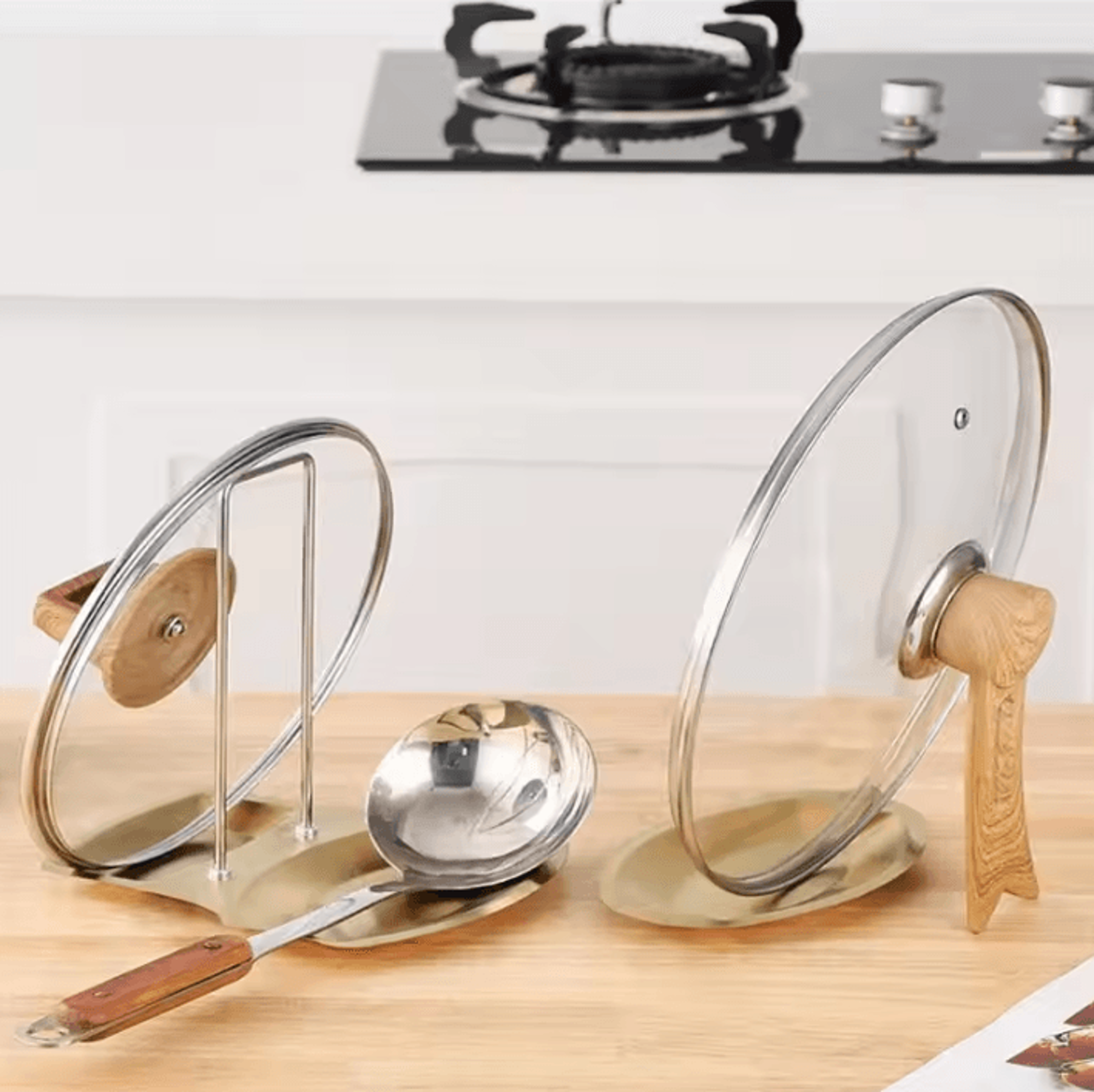 multistand stainless steel pot lid & utensil holder