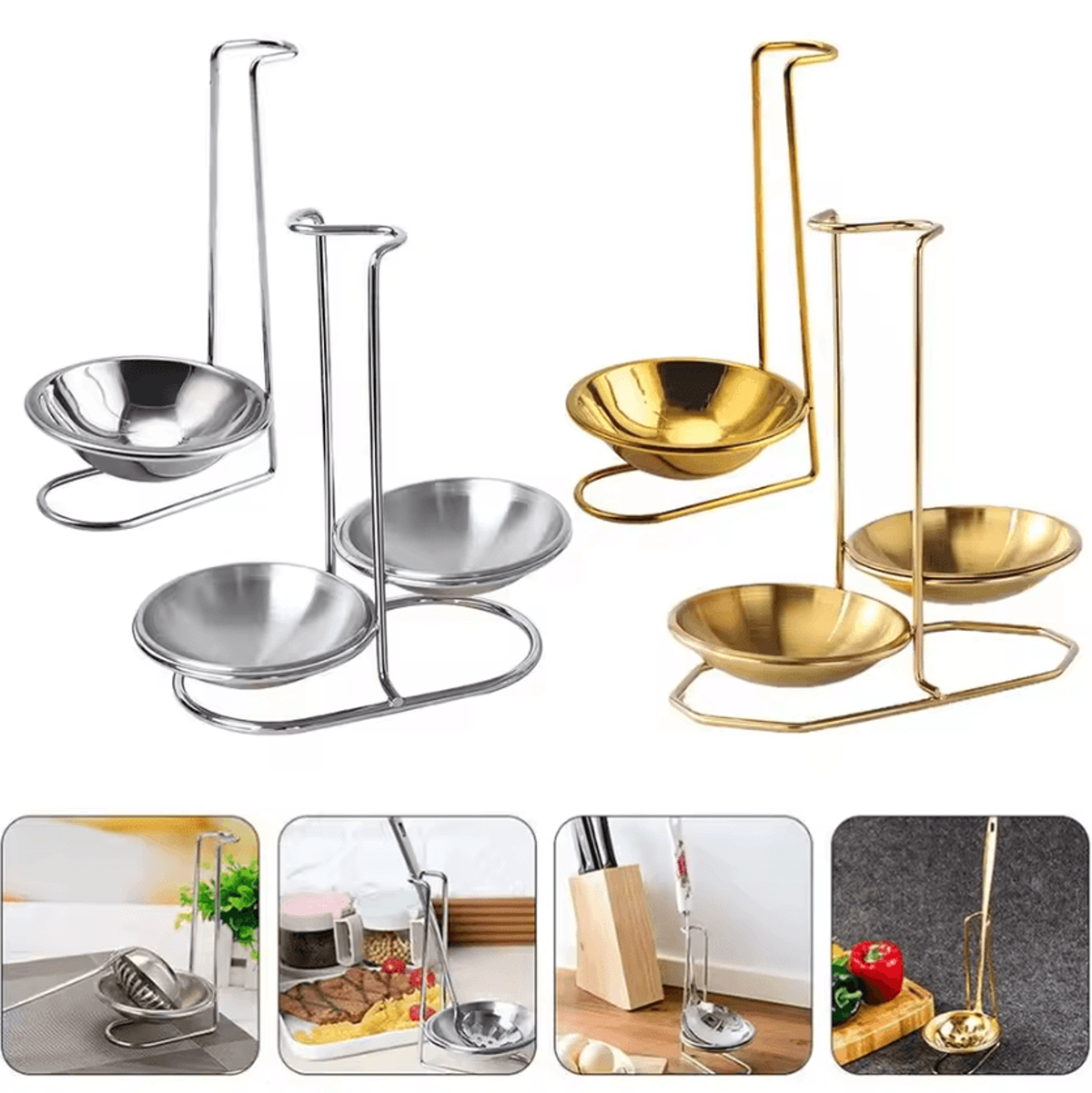 vertical ladle & spoon rest stand – space-saving kitchen utensil holder