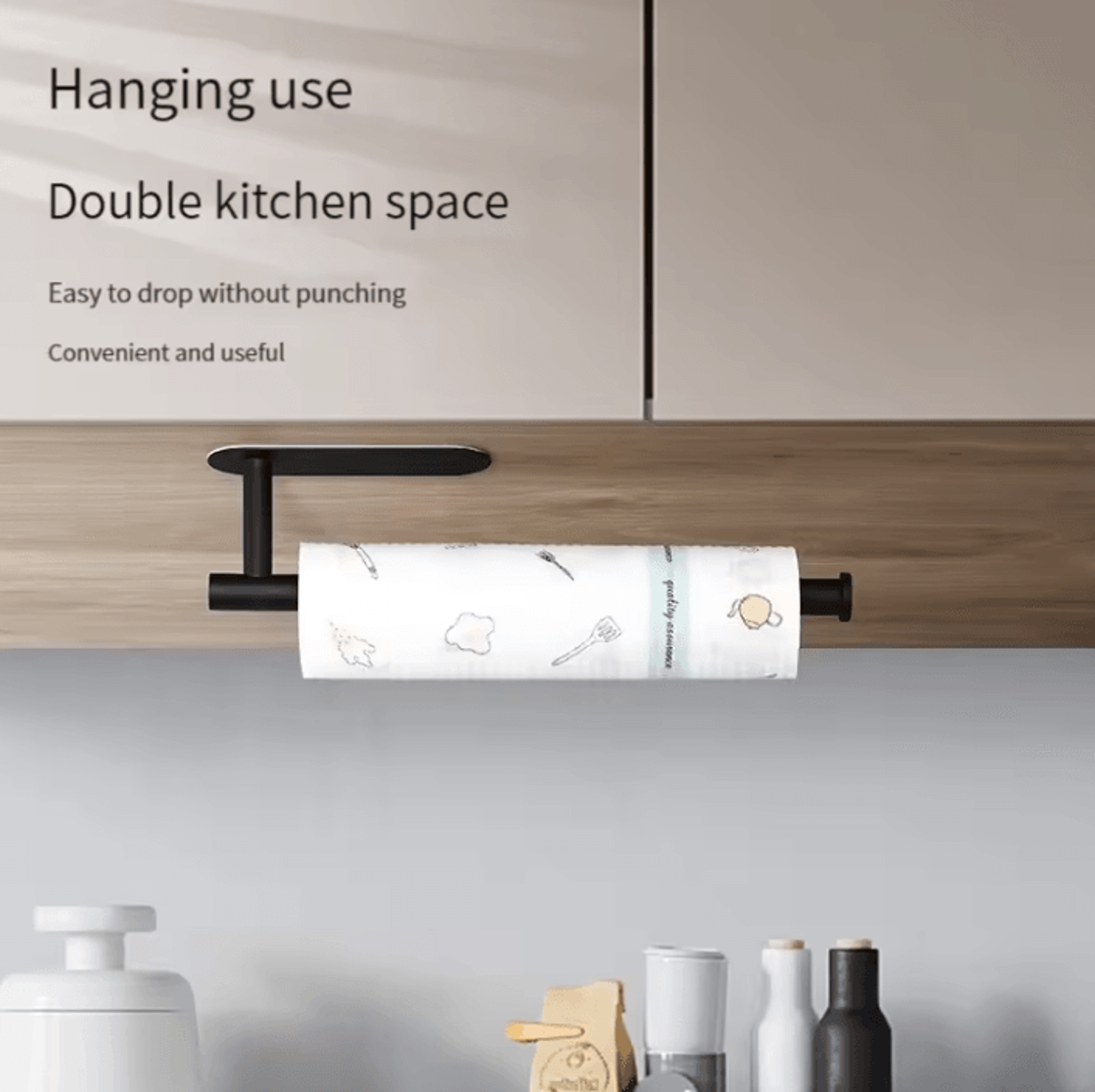 under-cabinet paper towel holder – stainless steel kitchen roll storage rack