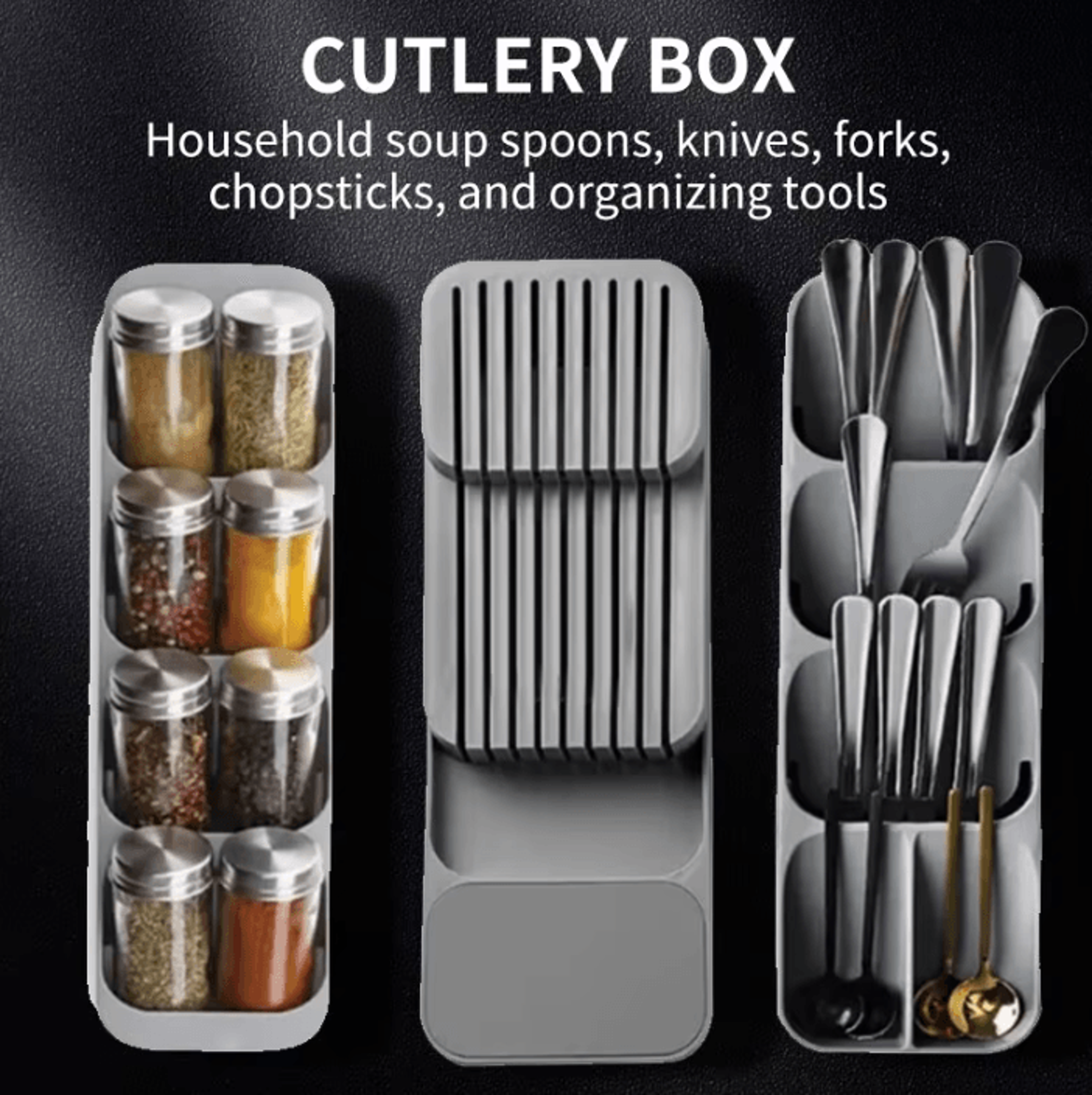 expandable drawer cutlery organizer – multi-compartment utensil & knife storage tray