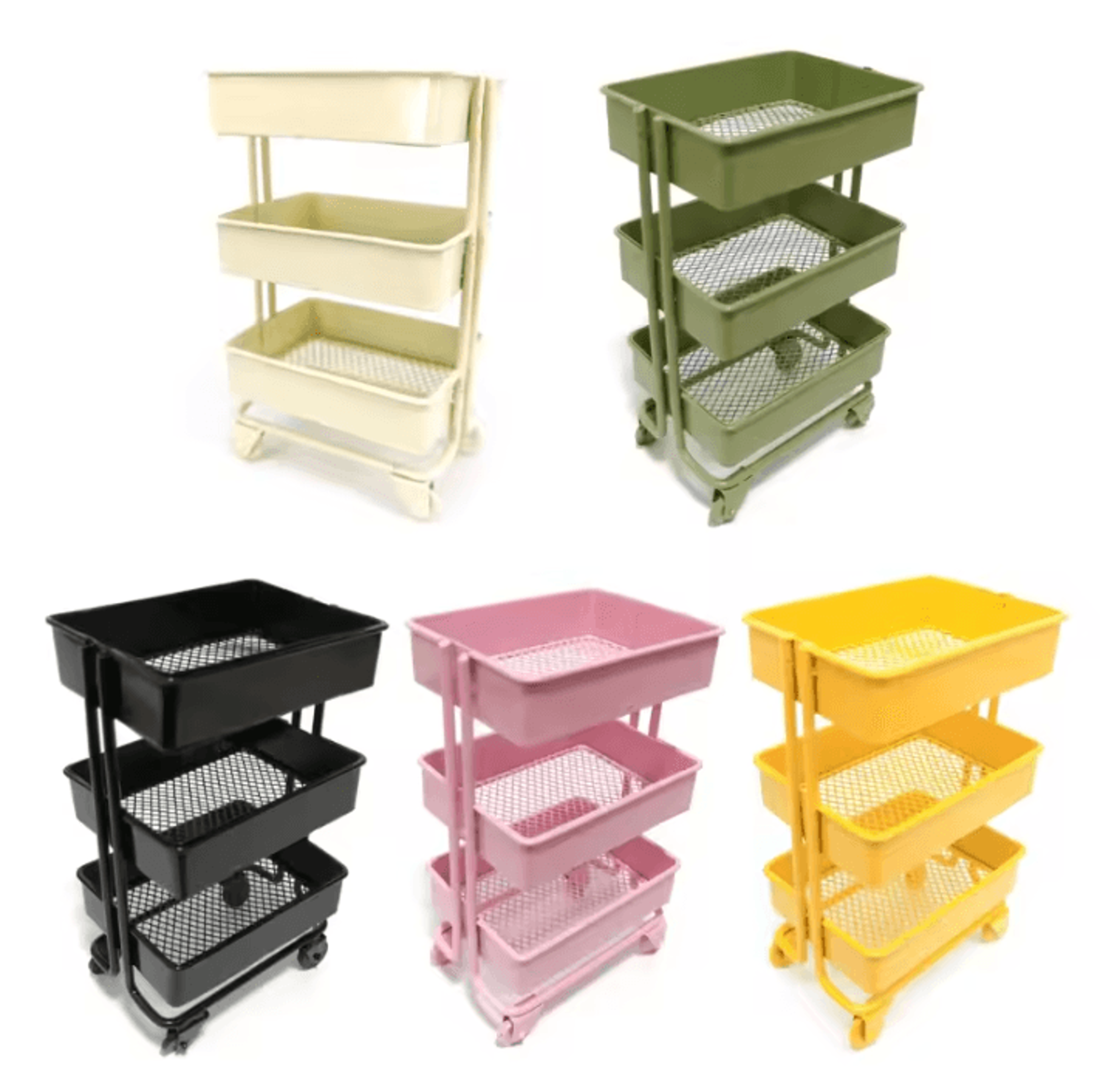 mini rolling storage cart – dollhouse display shelf & organizer