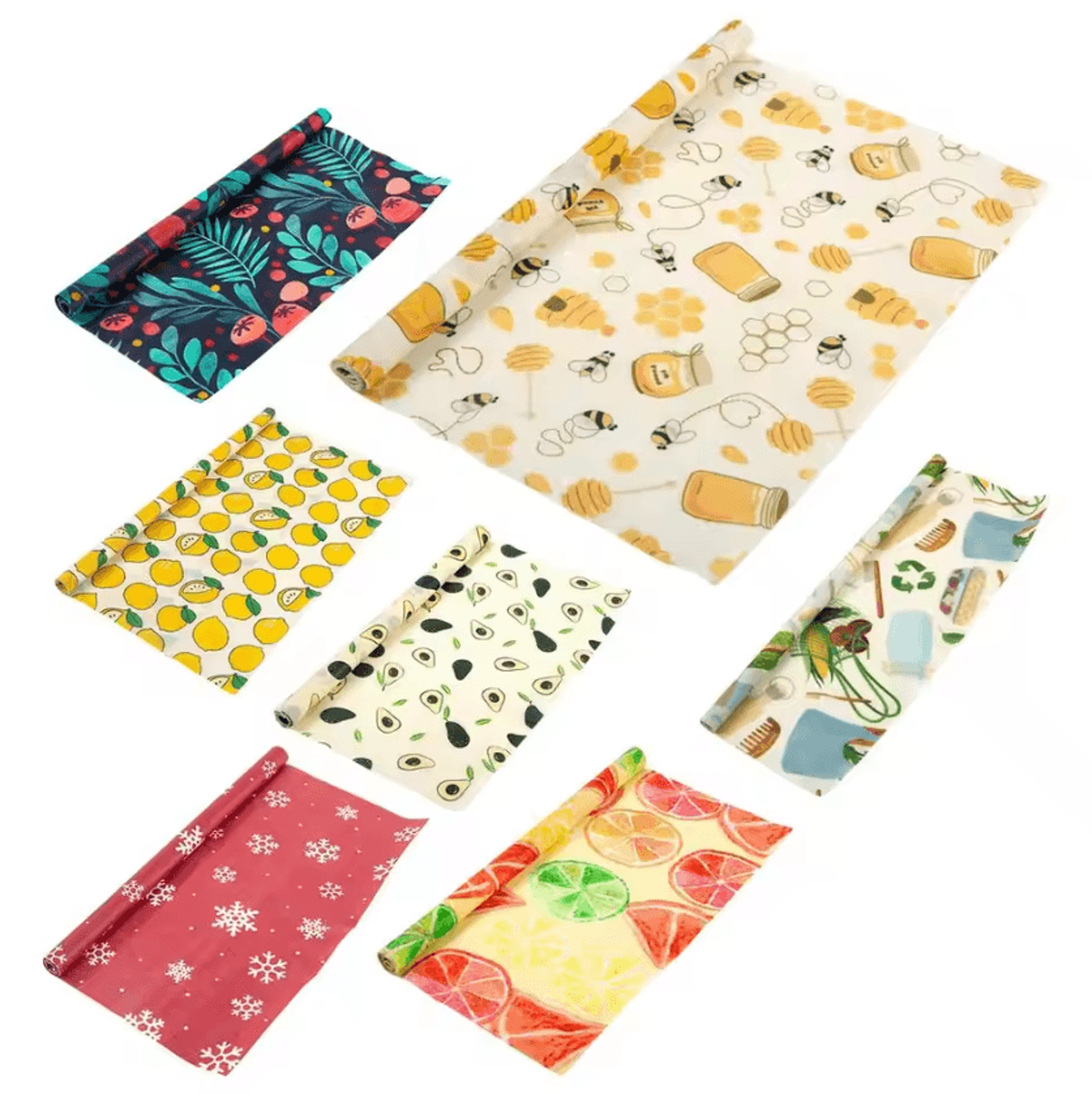 ecofresh beeswax food wrap set – reusable natural food storage covers