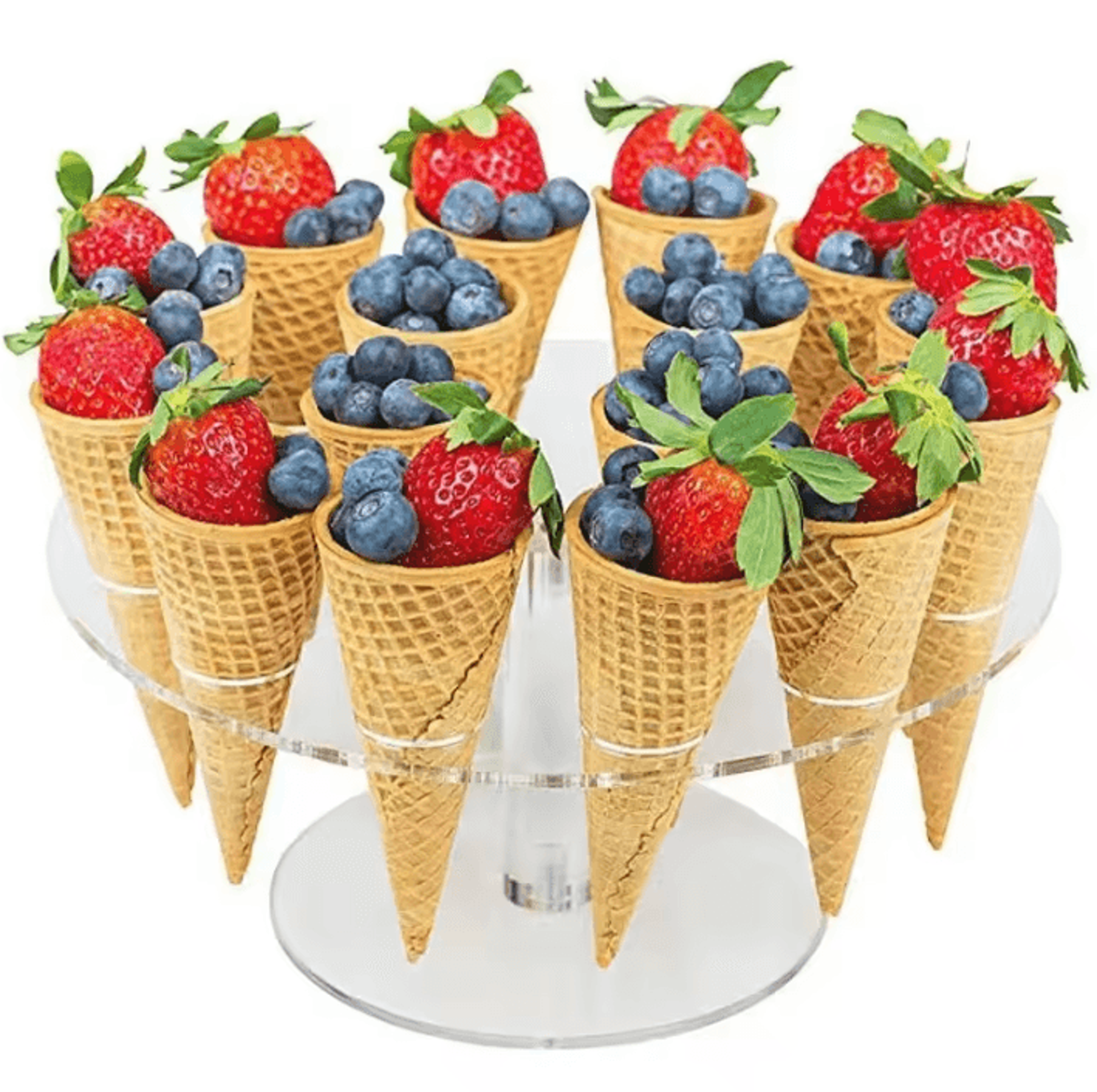 clear acrylic cone display stand – multi-hole dessert & ice cream holder