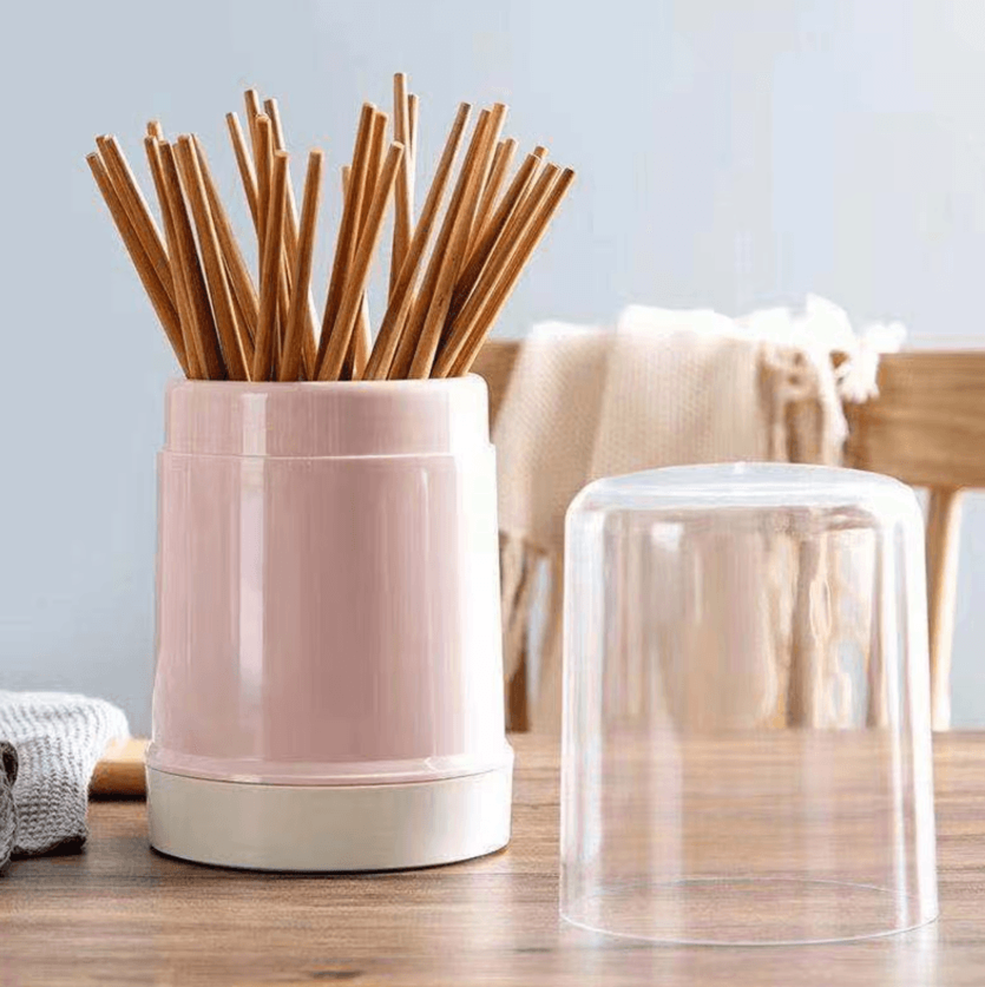 cute covered chopstick holder – dustproof utensil storage box with drain tray